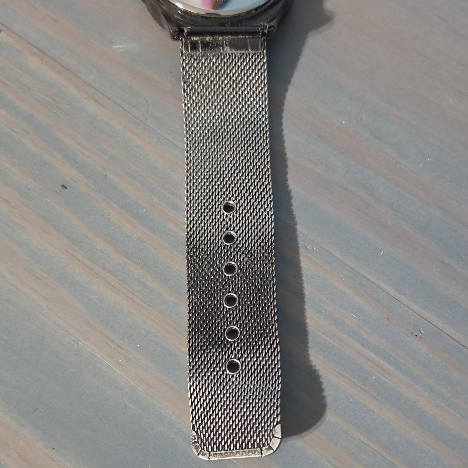 English Laundry Analog Quartz Watch Black Dial Silver SS Mesh Band 30m