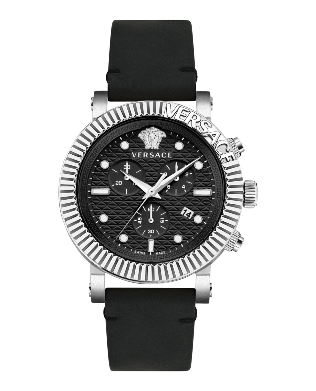 Versace Men’s VESQ00222 V-Chrono Chronograph Date Swiss Made Leather Watch