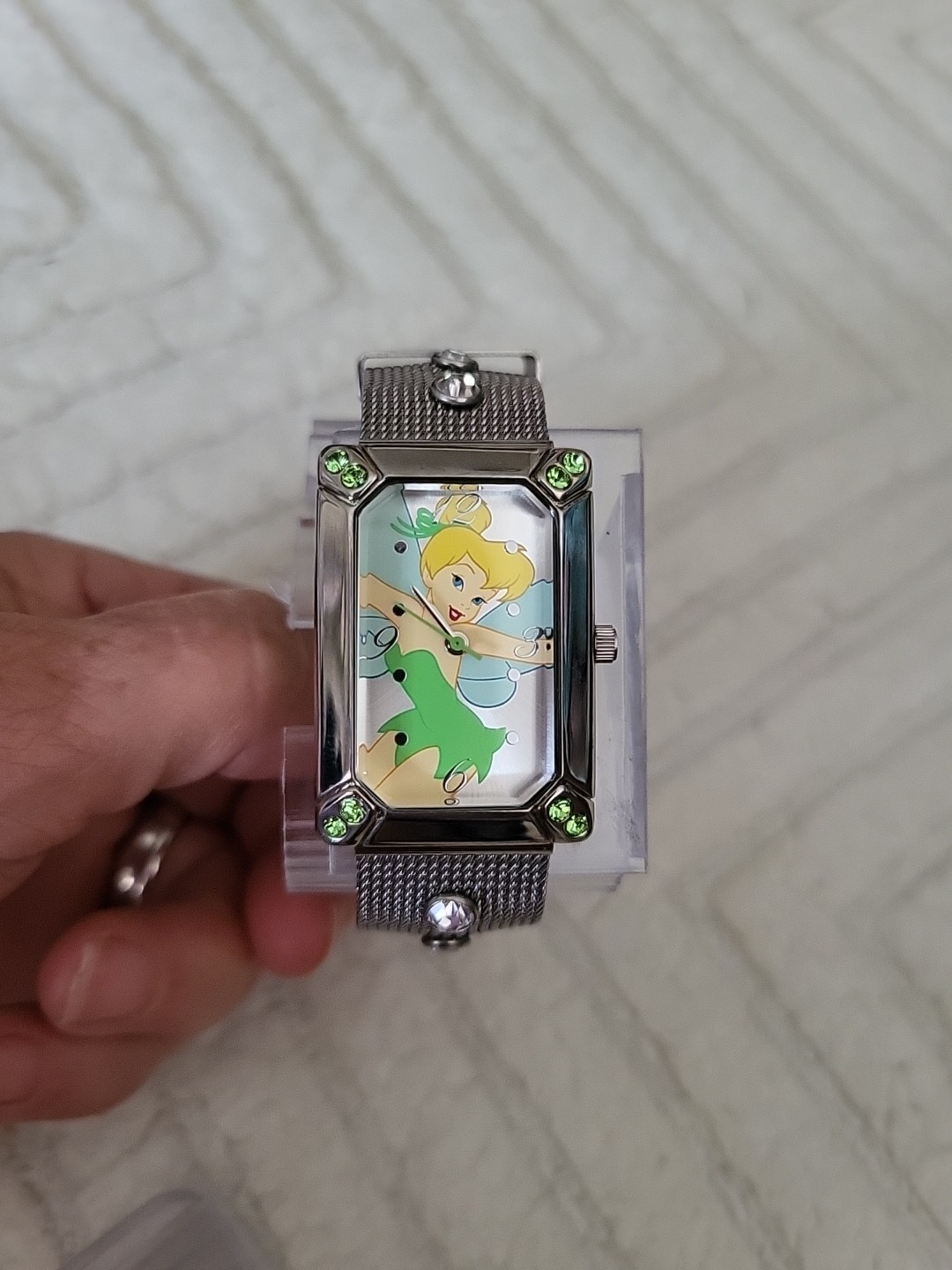 Disney Vintage Princess Tinker Bell Watch (Crystals)-(Steel Band)VHTF-New