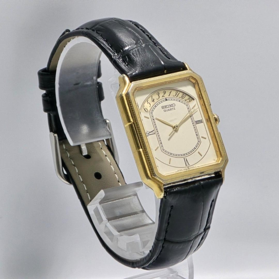 Seiko Arc Date 7432-5A00 Quartz Gold Dial 27.2mm Wrist 19cm Used