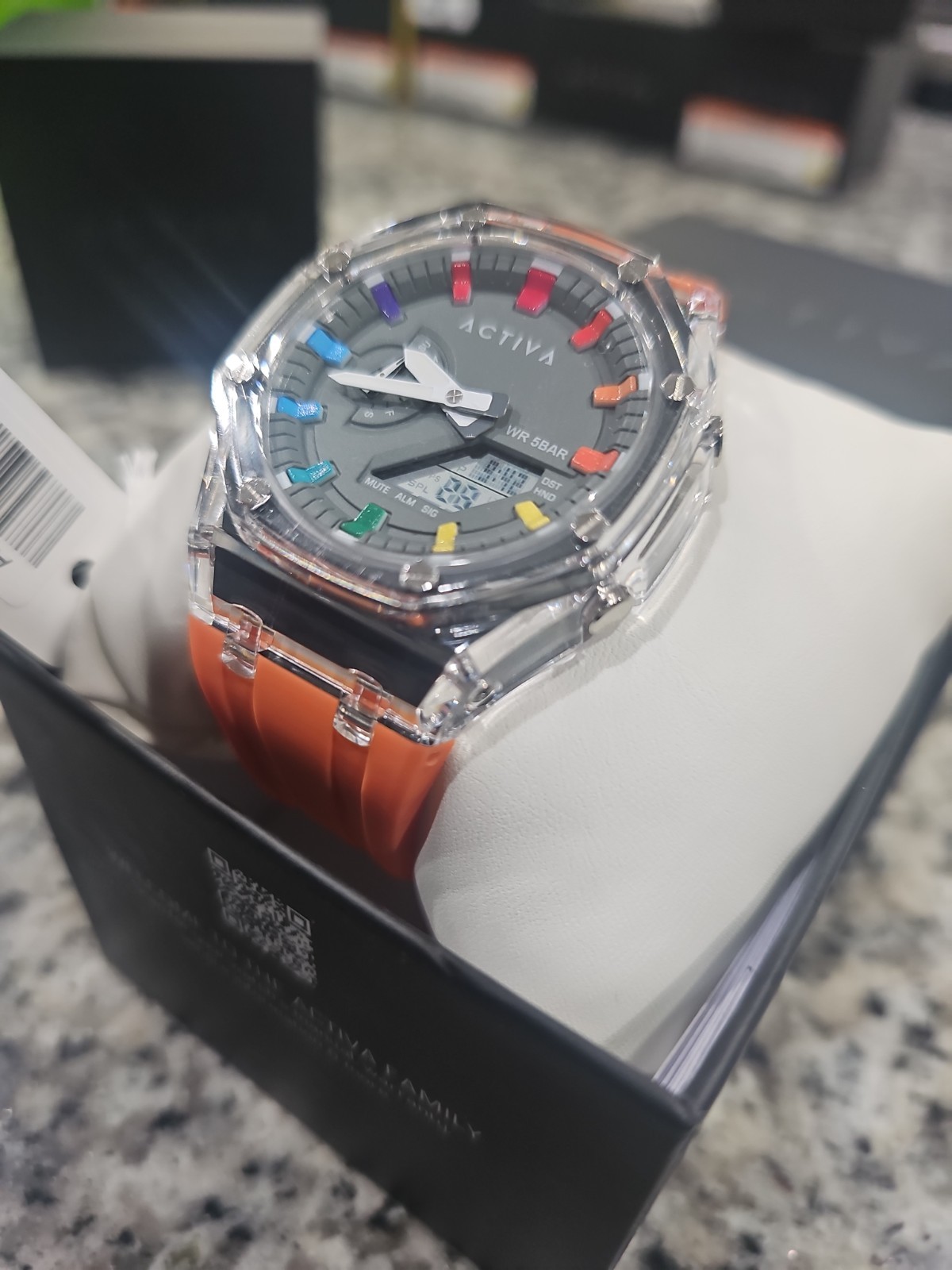 RETAIL $129.00 One Left!! Activa X Invicta Men’s 44.2mm Watch Orange Clear Gray