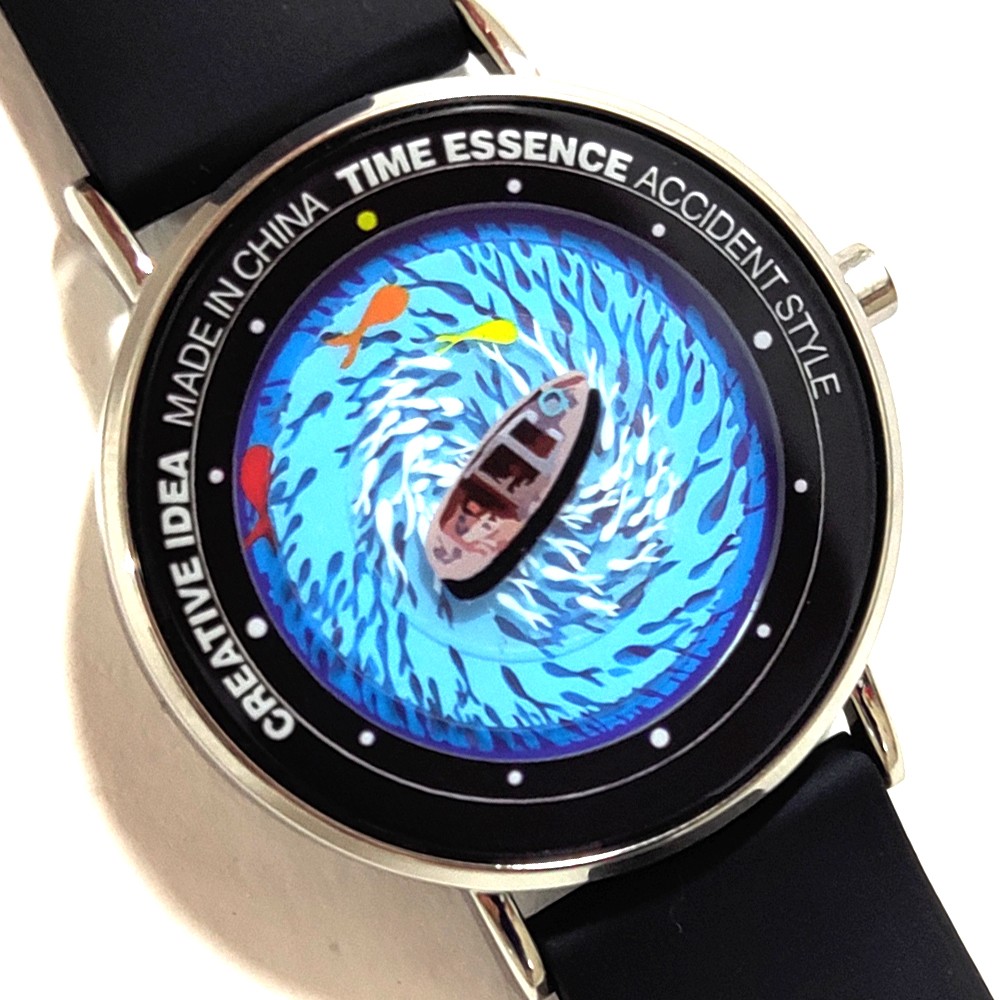Fish around the boat tide Internet celebrity creative Watch round quartz