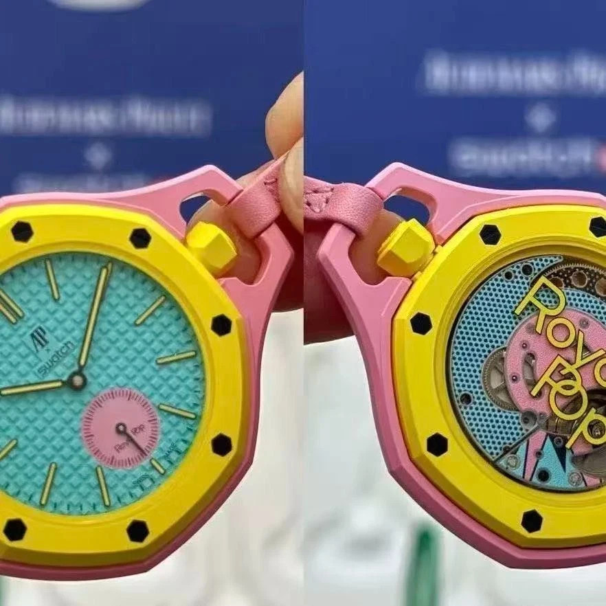 Ap x Swatch Royal Pop Otg Roz-YELLOW PINK- In Hand, Box, Certificate fast shippi