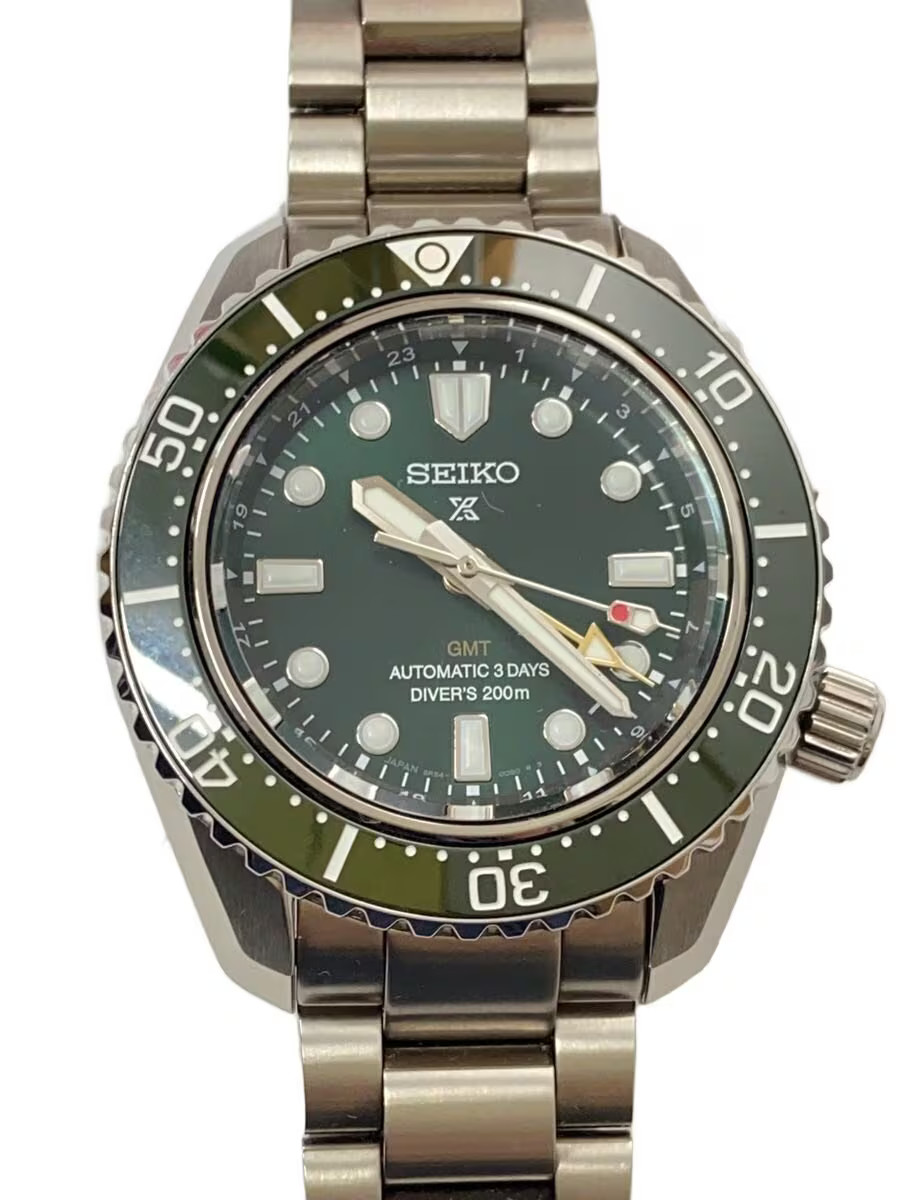SEIKO Automatic Watch Analog 6R54 00D0 Green Silver With Box