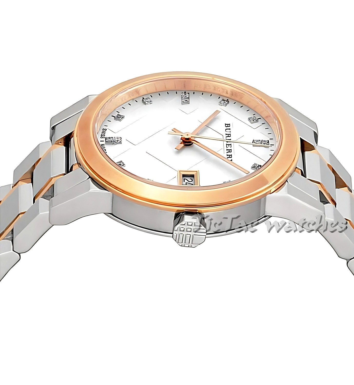 BURBERRY BU9127 WOMENS ROSE GOLD SILVER TONE WATCH BRAND NEW – 2 YEARS WARRANTY
