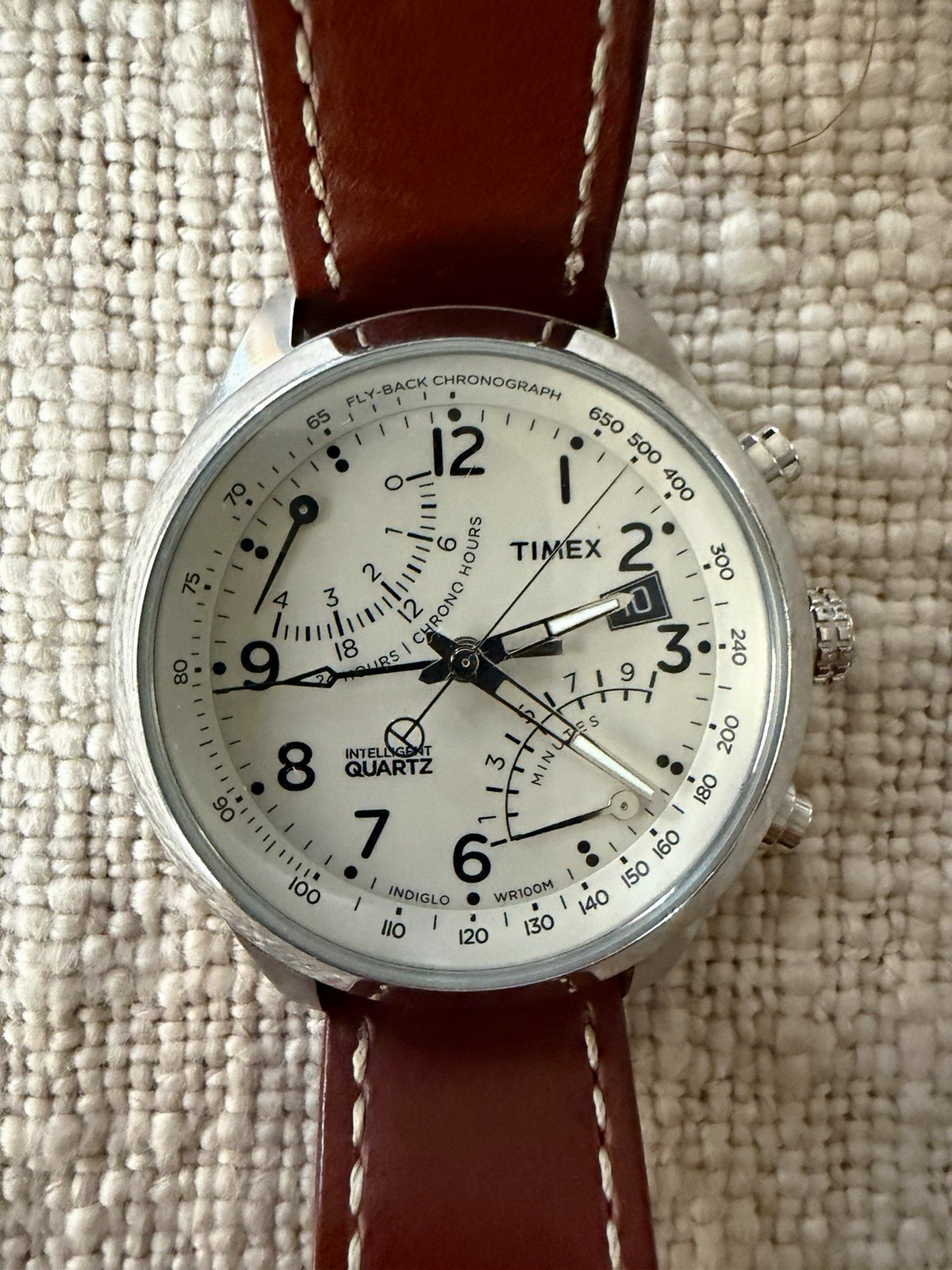 Timex Intelligent Quartz Fly-Back Chronograph T2N932 NEEDS NEW BATTERY