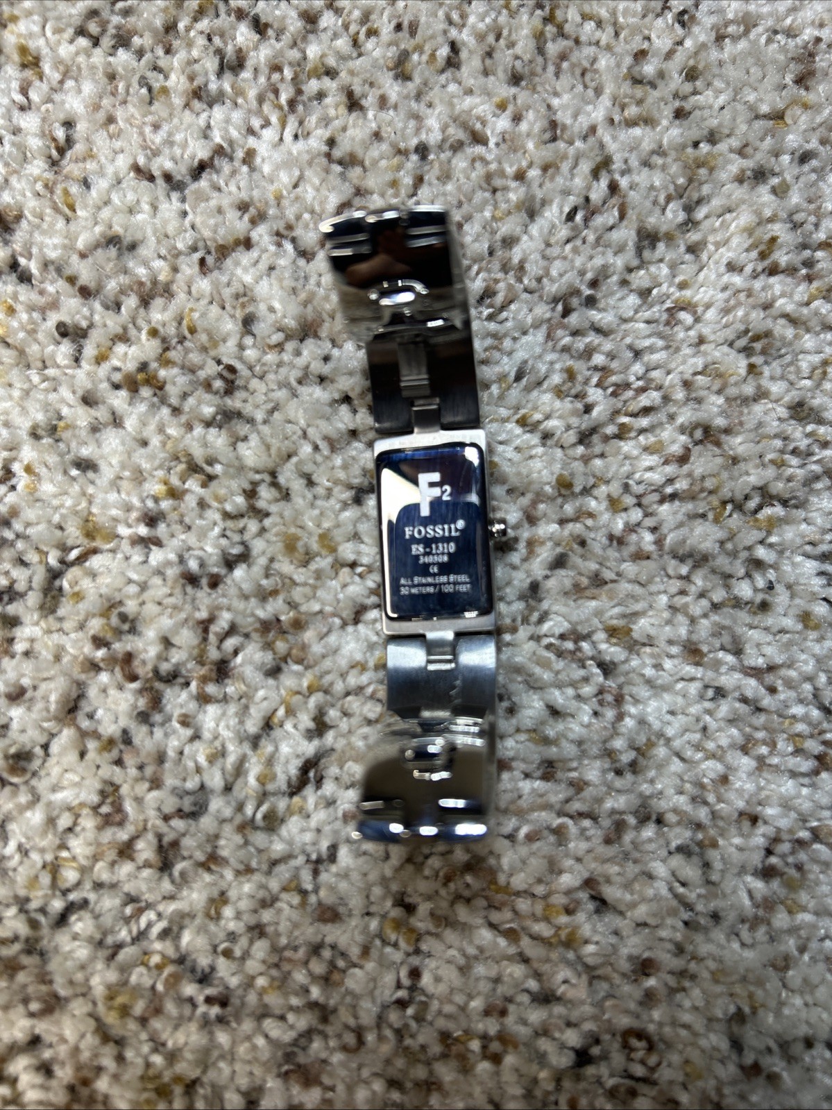 Women Fossil F2 Watch Es-1310 Silver Steel Case Bracelet Band 6.5 In New Battery