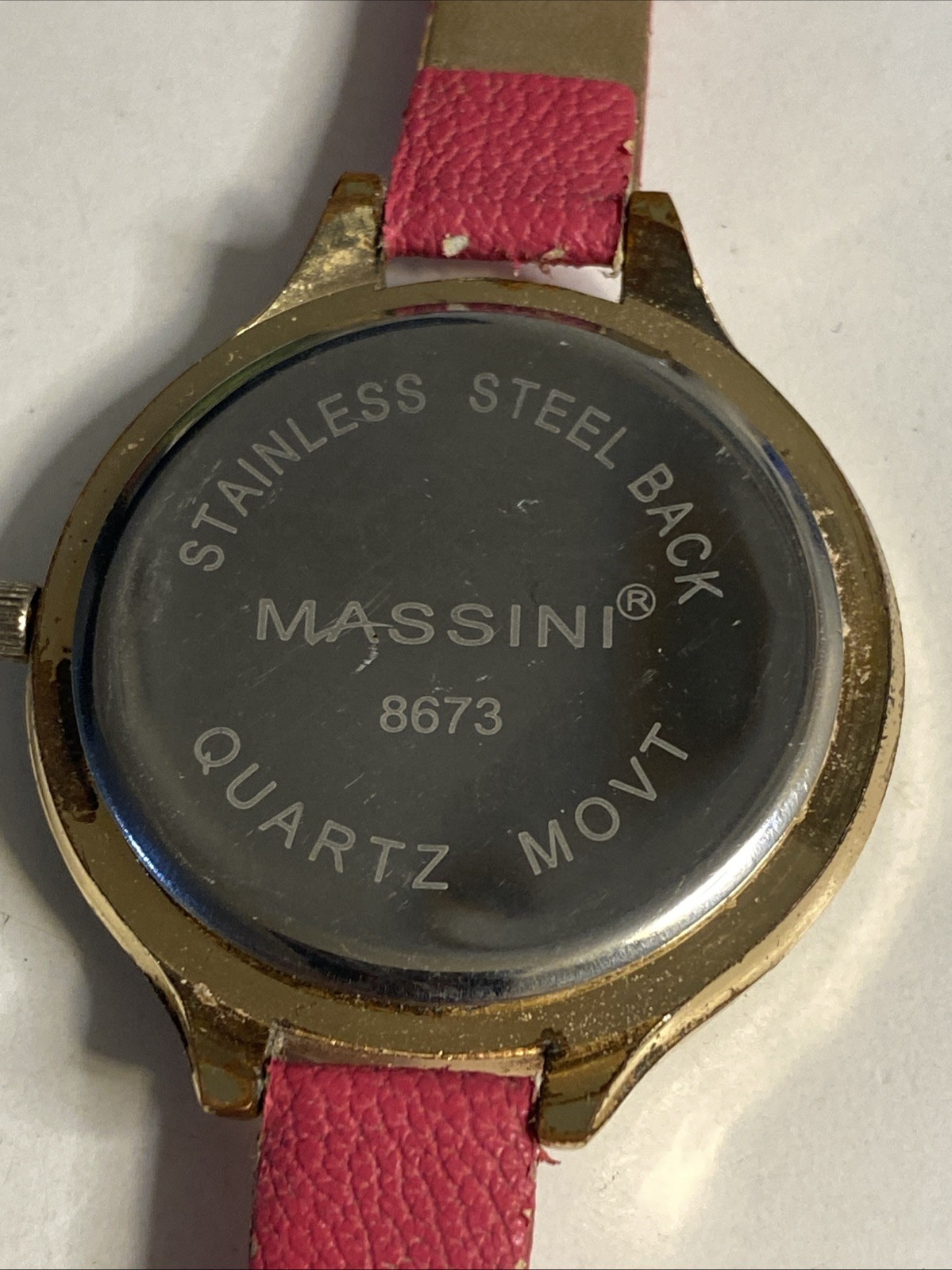 Massini Pink Gold Tone Skinny Wrist Watch New Battery