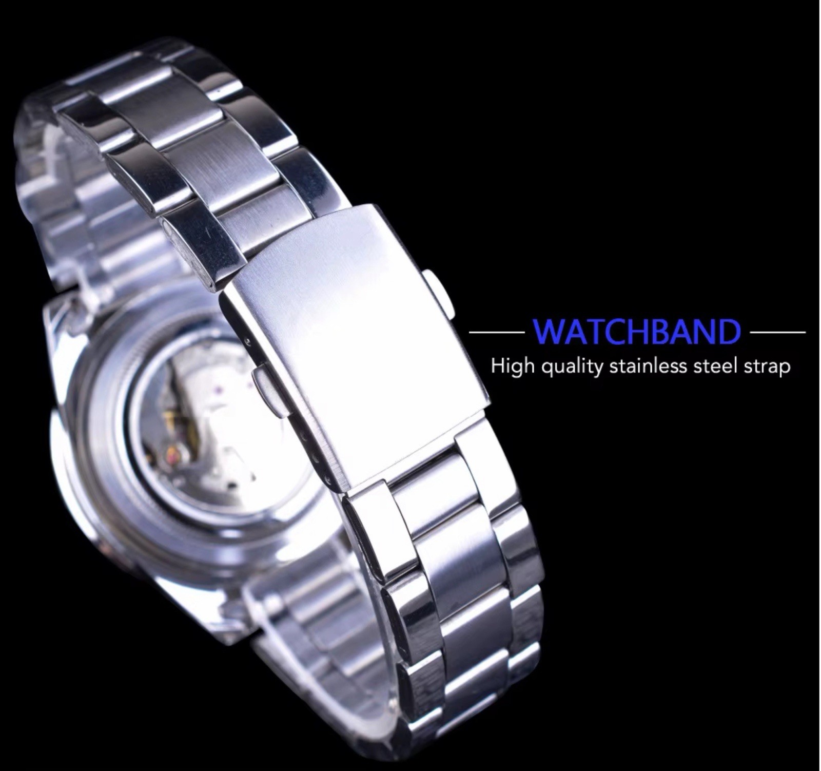 Mens Or Womens Stainless Steel Automatic Waterproof Watch Great Gift Idea