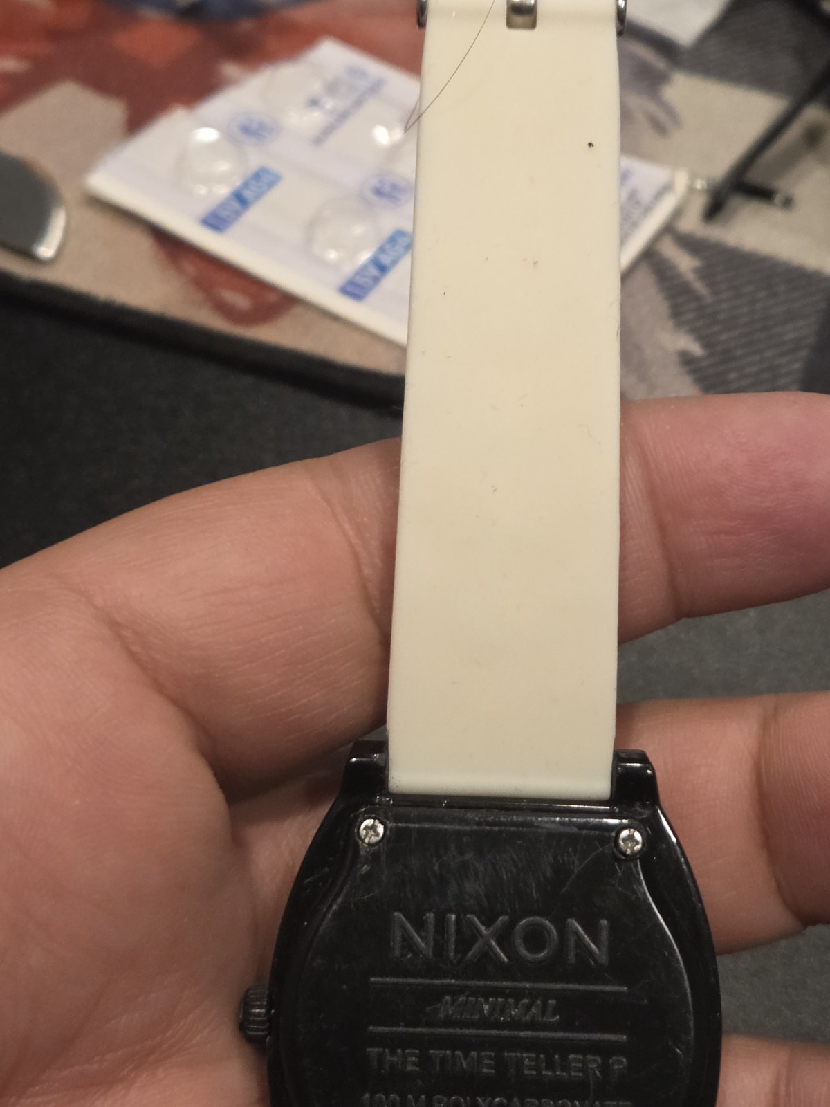 Nixon The Time Teller Quartz Watch Men 100m Black Polycarbonate New Battery C77