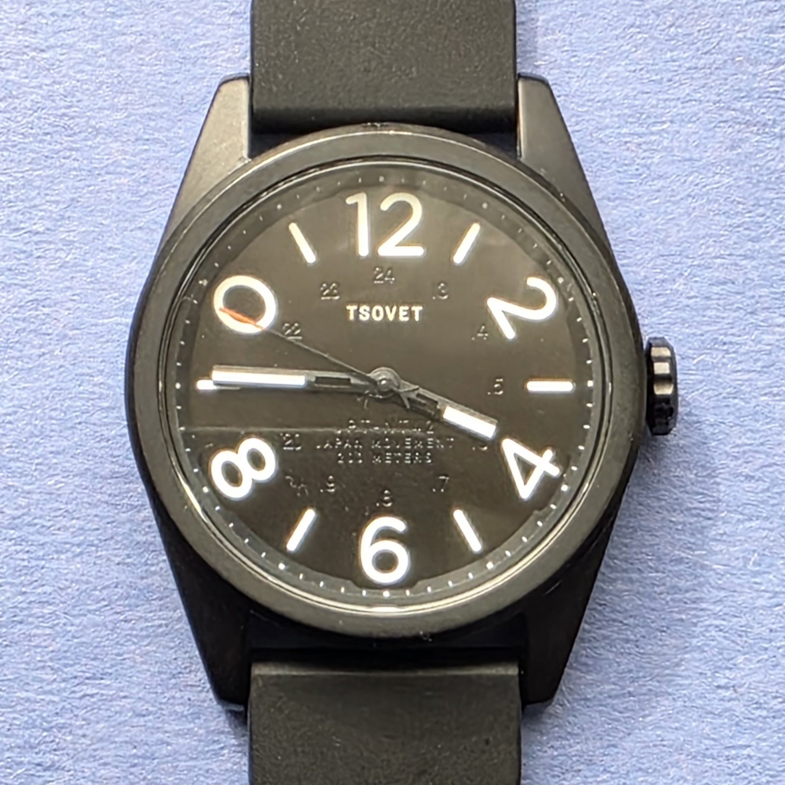 TSOVET JPT-NT42 Black Mens Aerospace Inspired Watch RARE Clean Great Lume