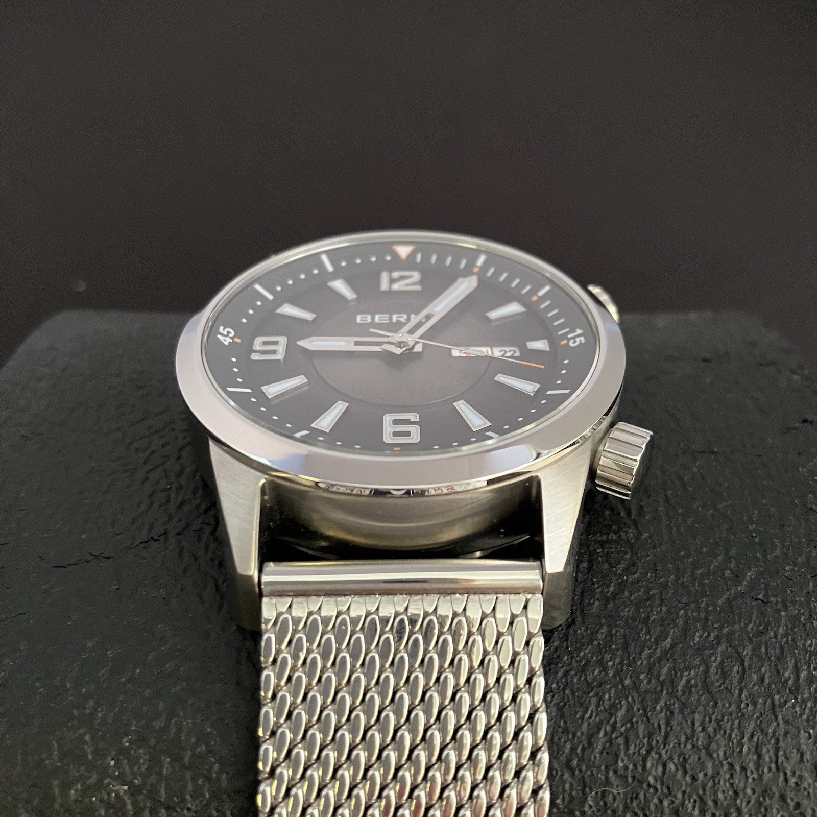 BERNY 41.5mm Automatic Compressor Dive Watch Sunray dial extra mesh strap