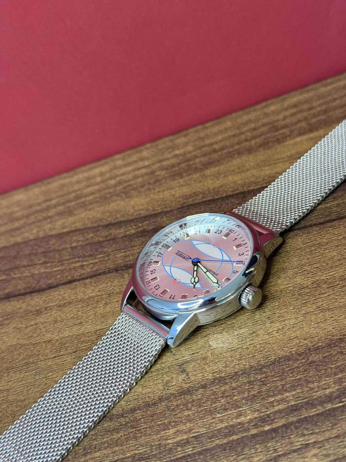 Watch Rakets 24h Mechanical Wrist Polar Men’s Russian Soviet USSR Strap Silver