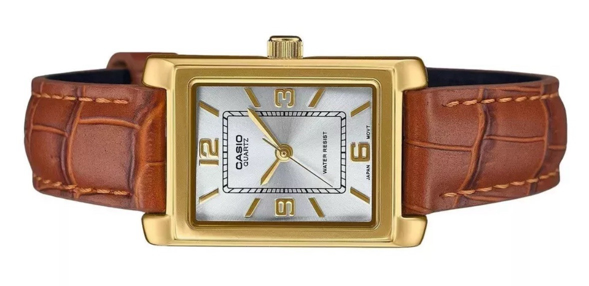 Casio LTP-1234GLL-7A Watch For Women Leather Band Vintage Gold Watches New