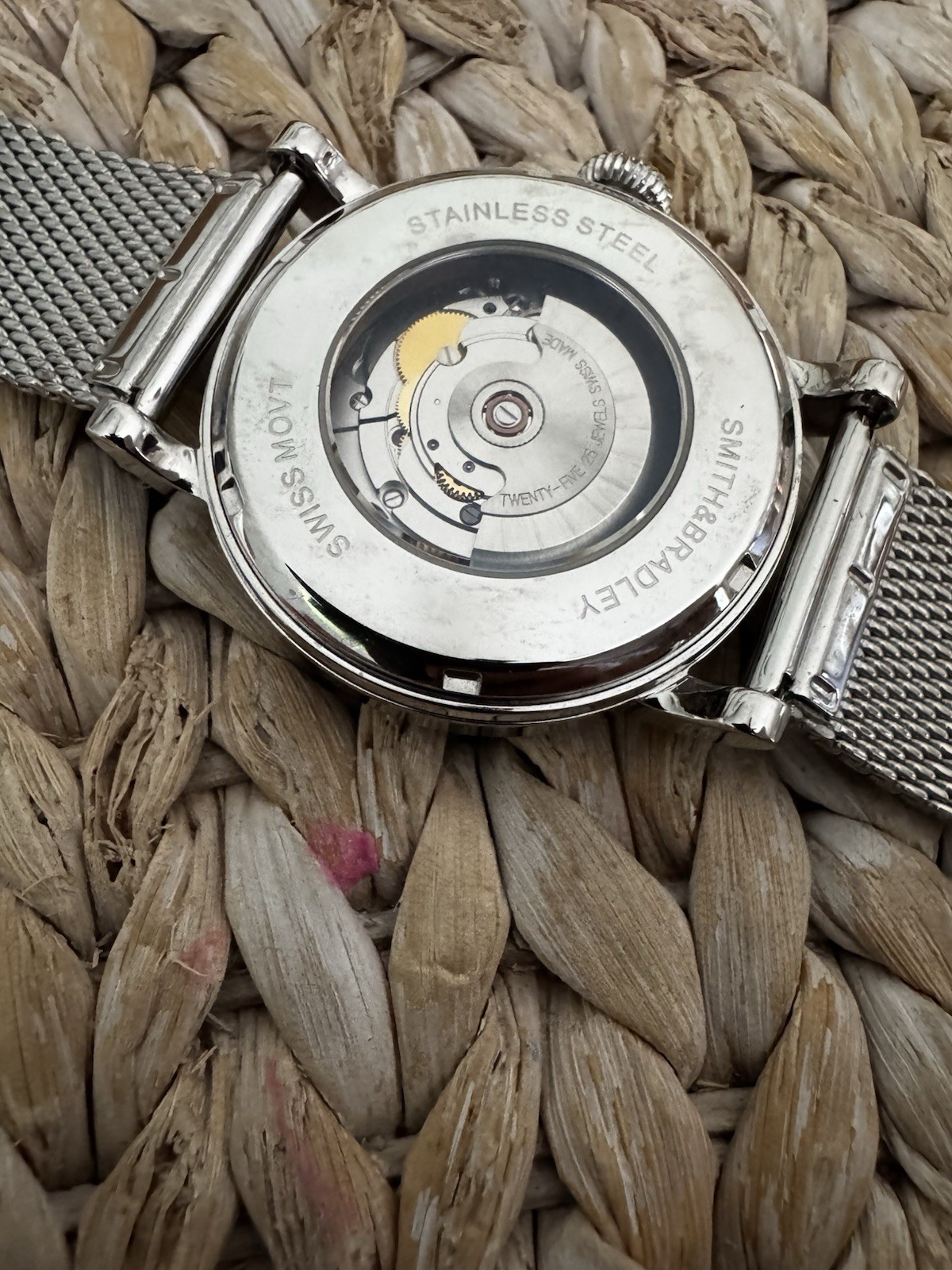 Smith & Bradley Draper Automatic Swiss Movement Grey Dial 40mm Mesh Bracelet