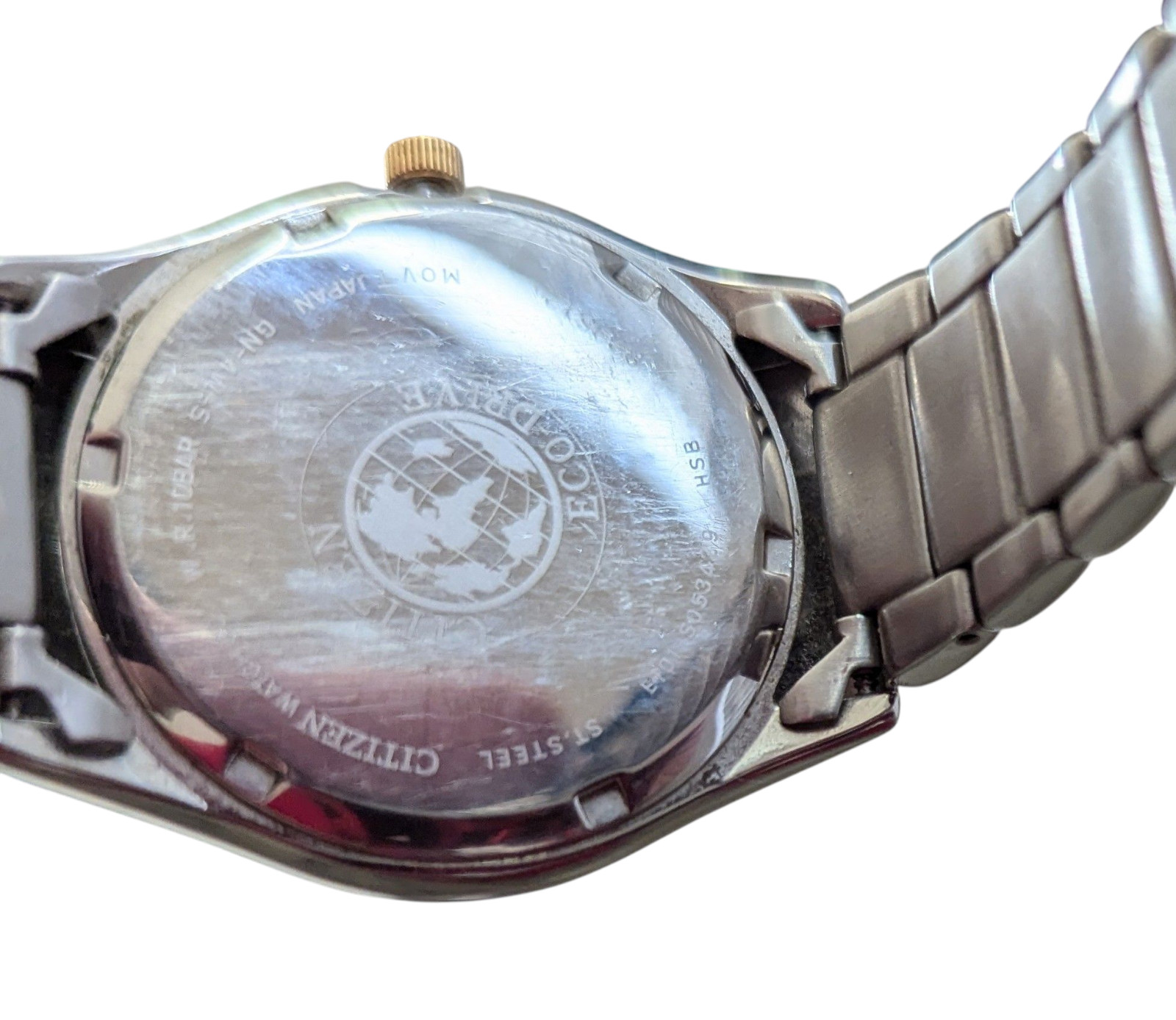 Citizen Eco-Drive E101-S053439 Two Tone WR 100M Day Date Watch Fresh Battery!