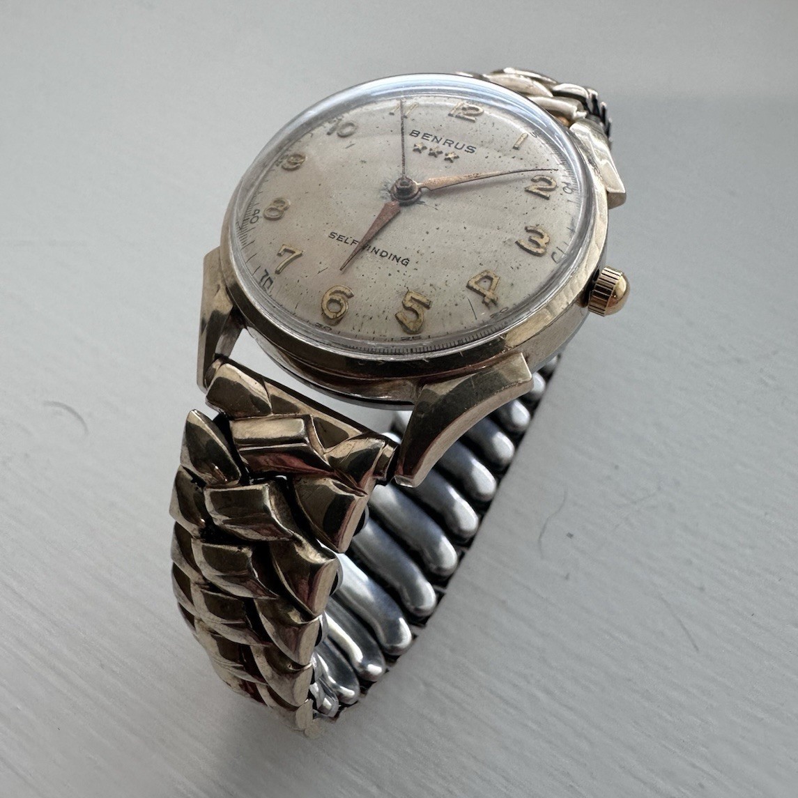 Benrus 1950s 3 Star Automatic Watch 10K GP SERVICED