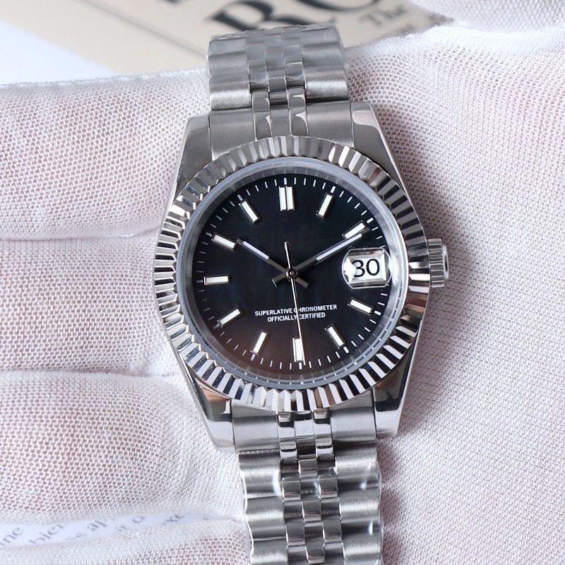 Custom Mod Automatic Men’s Watch Black Dial NH35 Movement Gift for Him 39mm