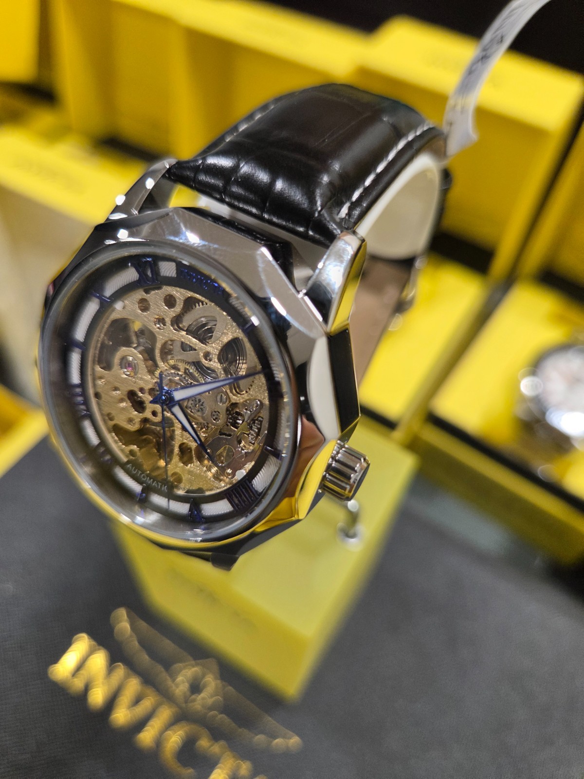 69126 – Invicta AUTOMATIC Objet D Art Epigraph Men’s Watch w/ Skeleton Dial