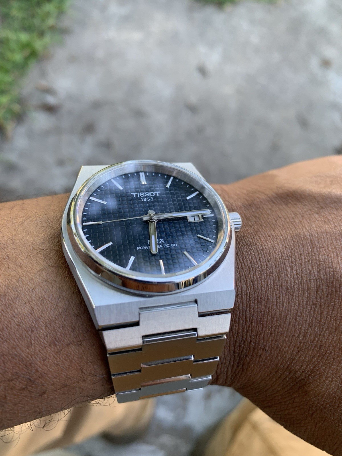 Tissot PRX Powermatic 80 Blue Tapisserie Dial Auto Date Box Bracelet