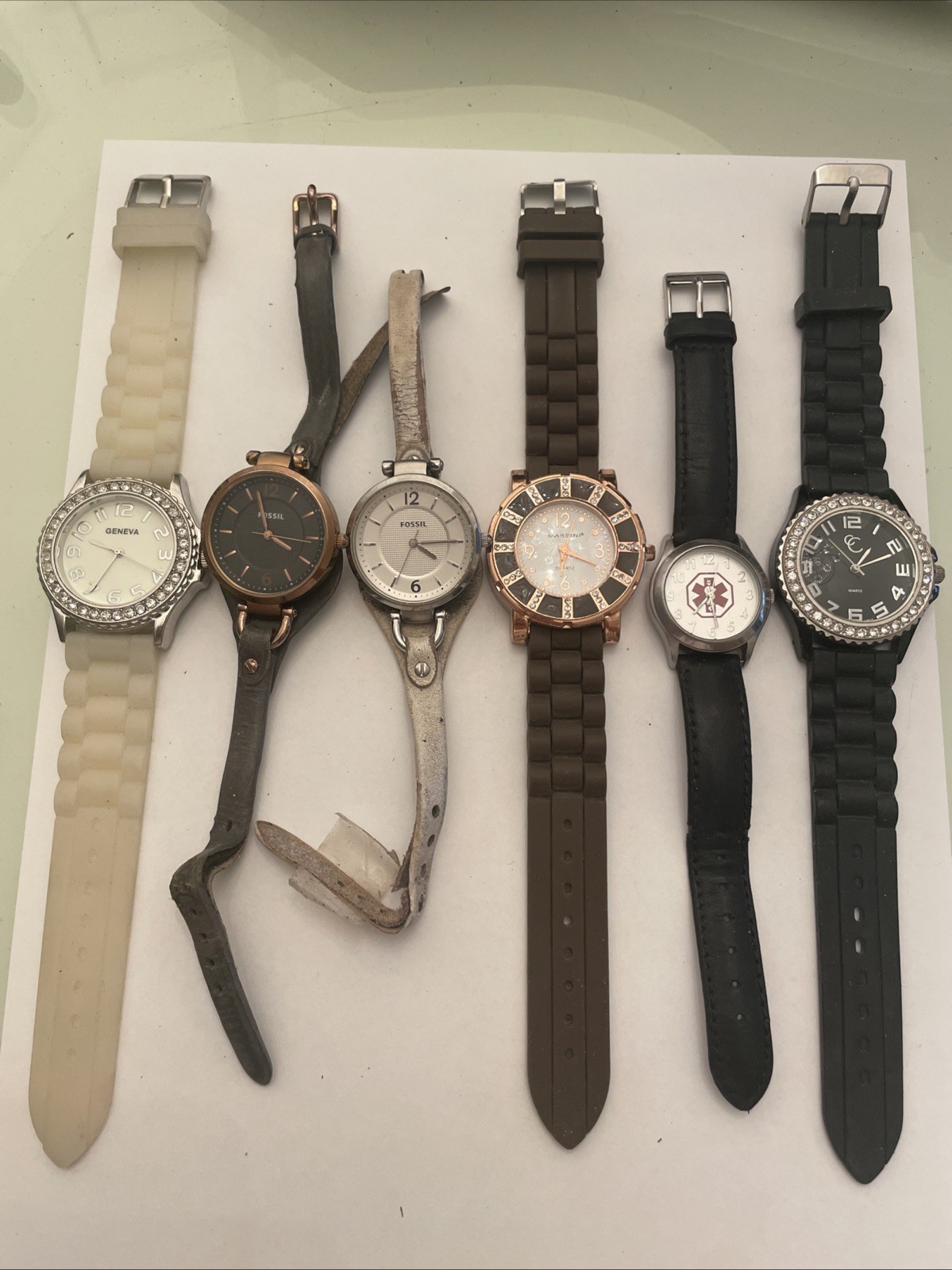 Geneva, Fossil, Massini, Doc-Tock,CC Watch Lot Of 6