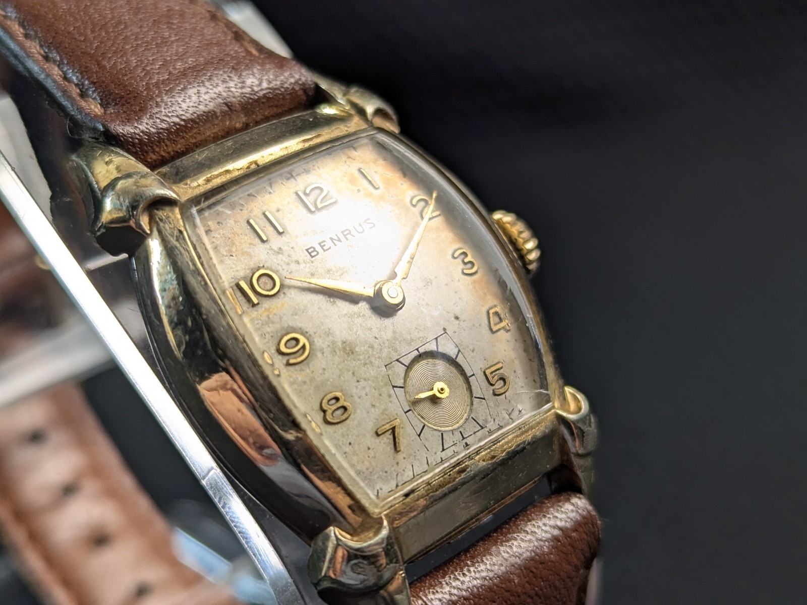 Vintage Benrus Watch 10K RGP Mechanical Manual Hand Wind Art Deco Fancy Lugs