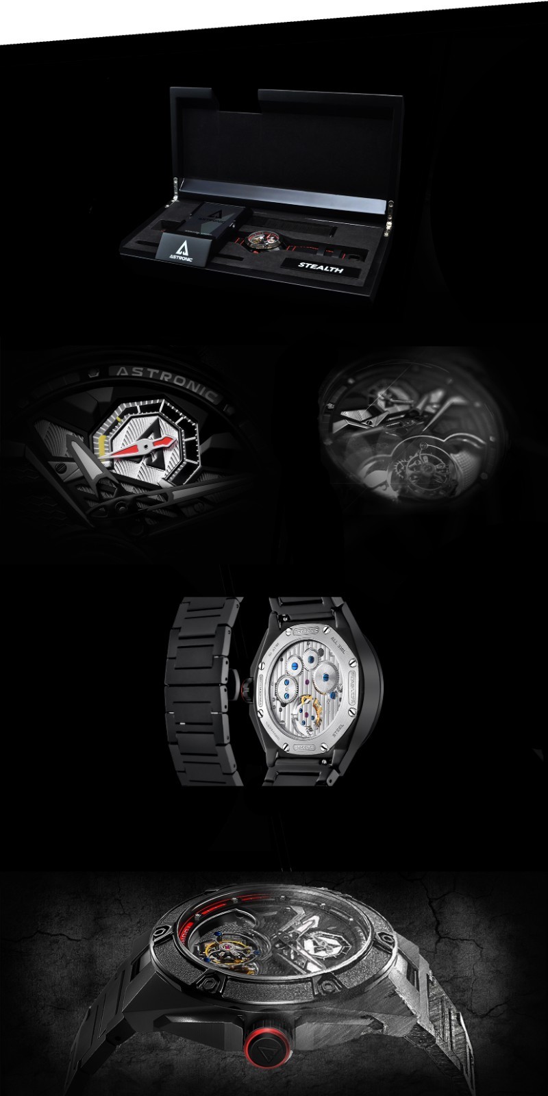 Astronic 3D Co-Axial Flying Nighthawk Tourbillon Watch
