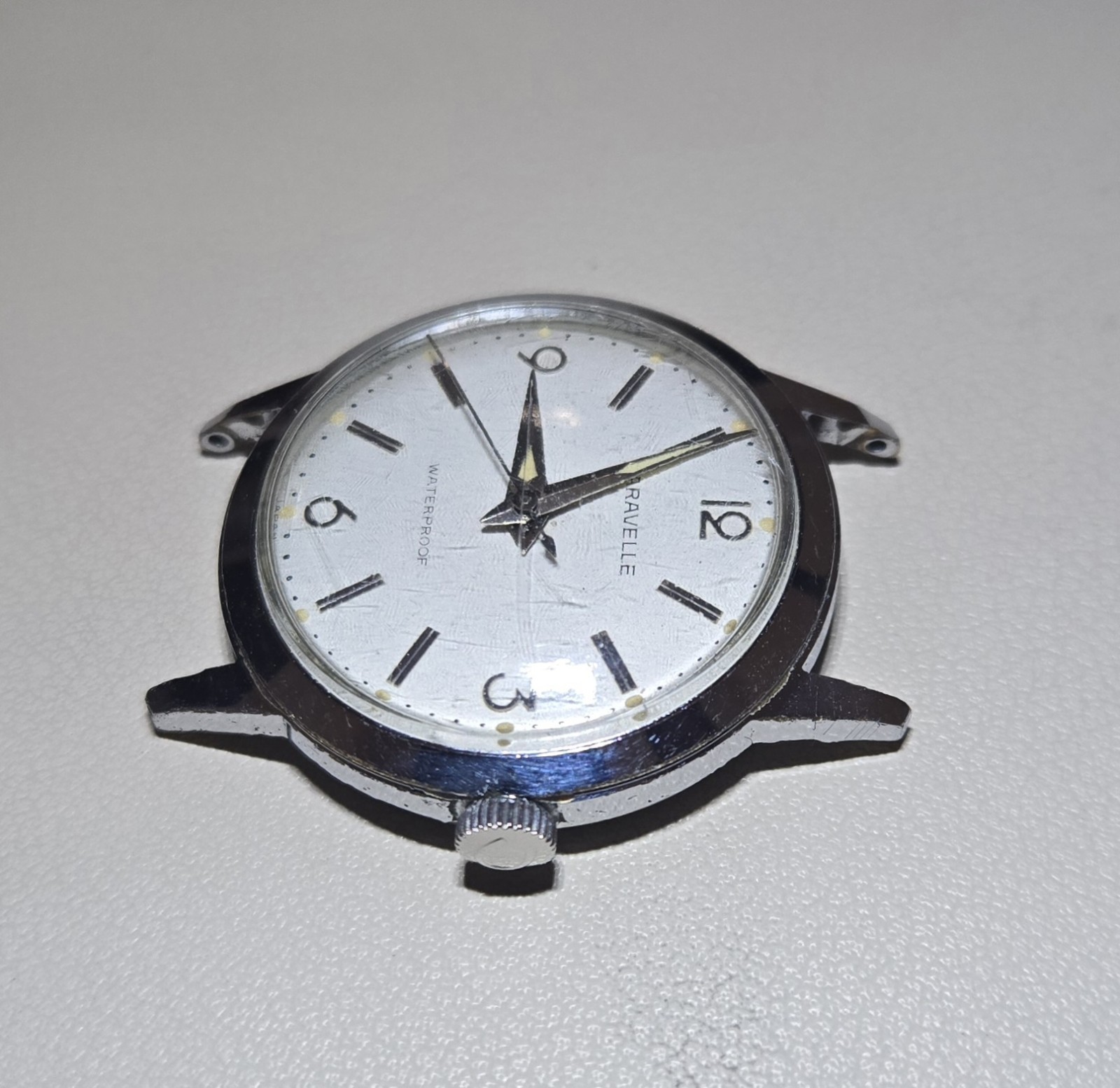 Caravelle Men’s Vintage Manual Wind Watch White Dial Silver Bracelet 33mm