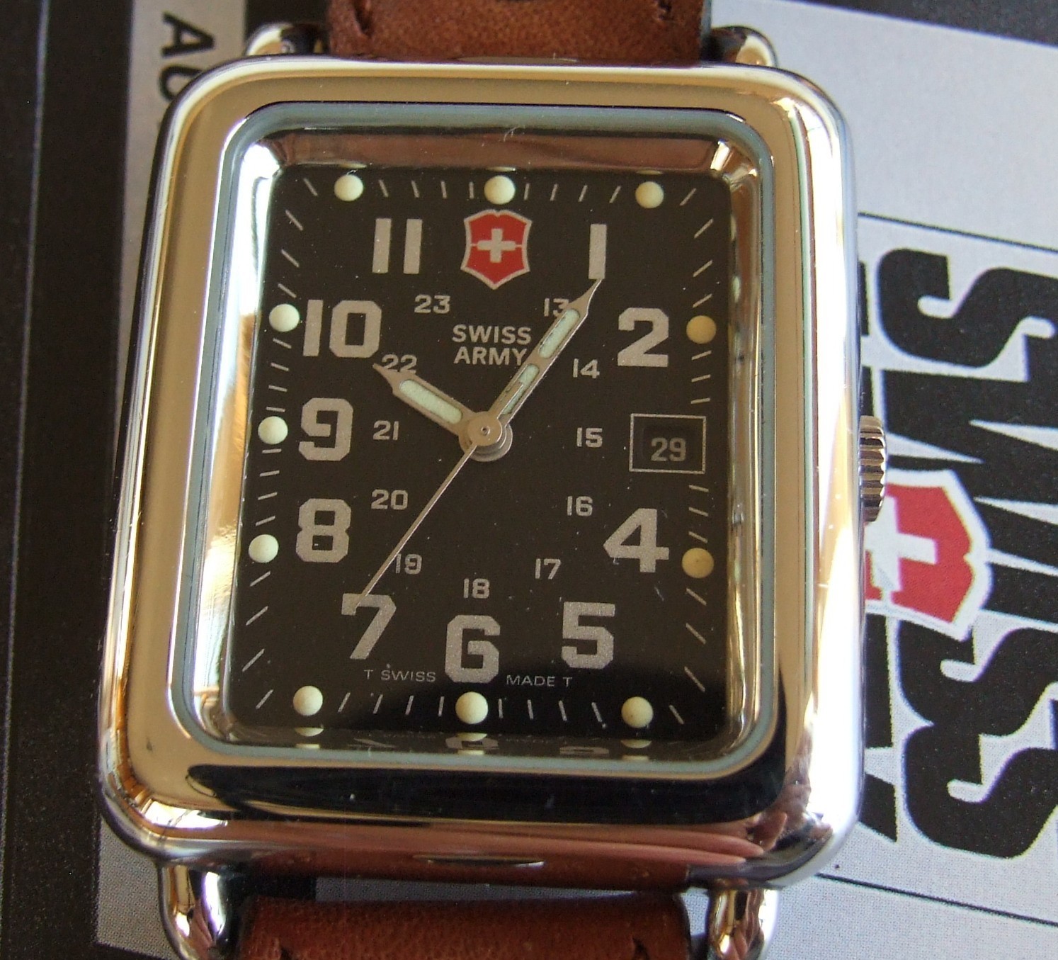 SWISS ARMY~Men Rare Polished Rectangle CAVALRY~Unworn Display~LIMITED Supply~WoW