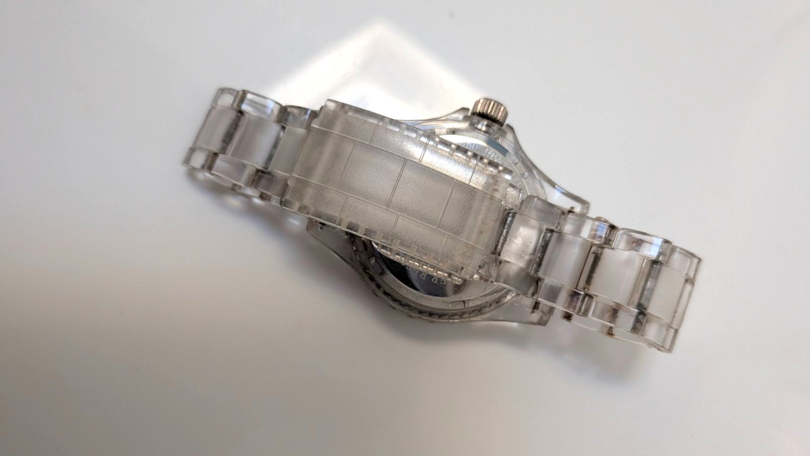 Transparent Polycarbonate Watch Floridita Red Dial Japan Movt Light