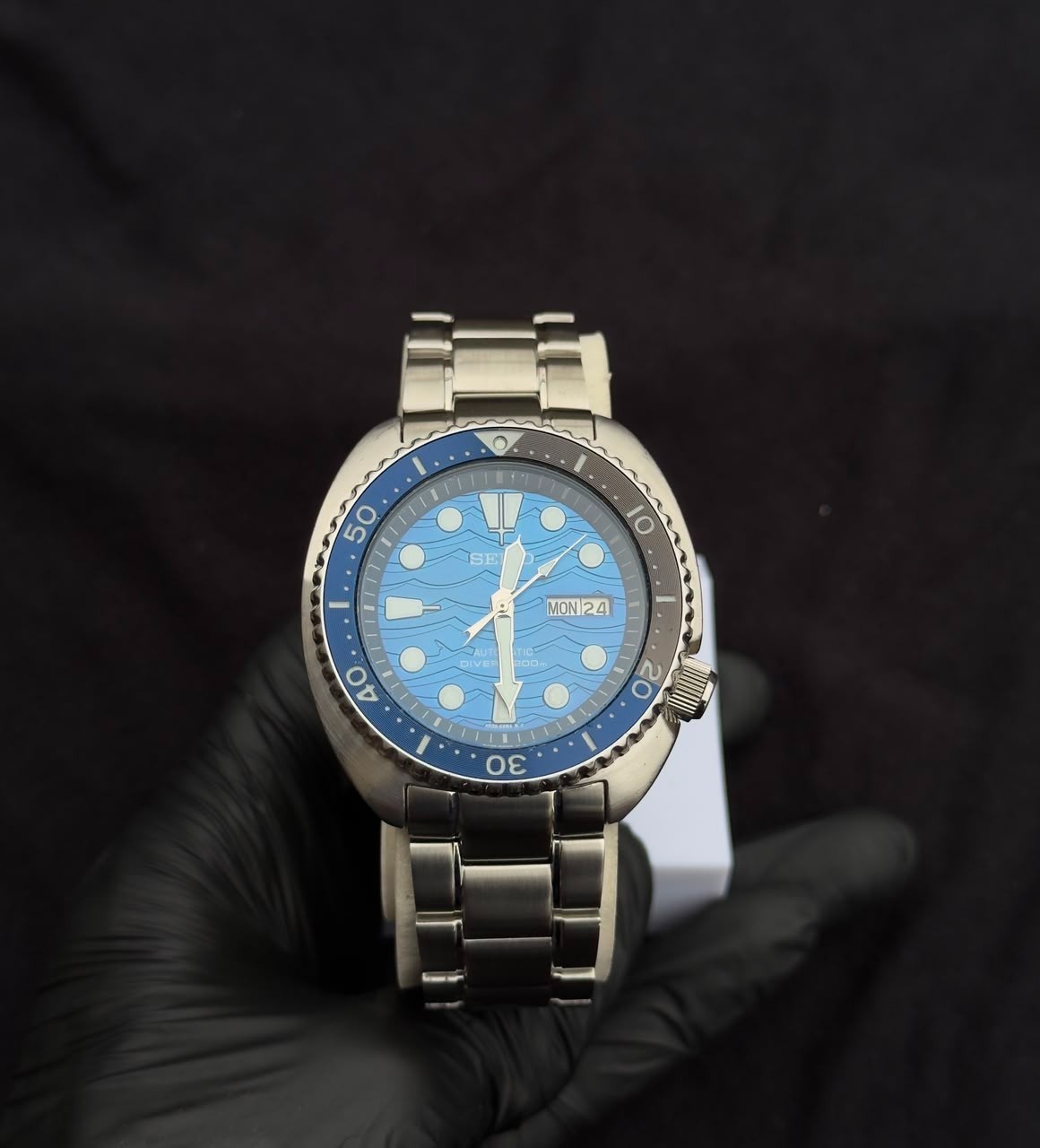 SEIKO Turtle Prospex Special Edition “Save the Ocean” Automatic Watch Blue Grade