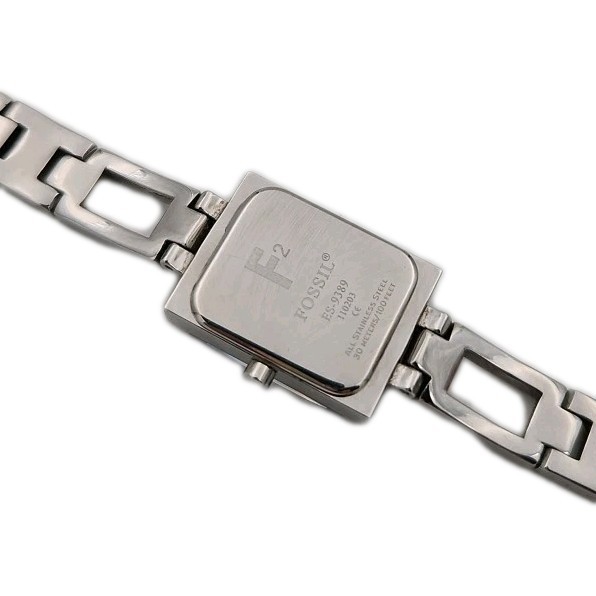 Fossil F2 Blue Square Dial 17mm Women’s Watch ES-9389 NEW Battery