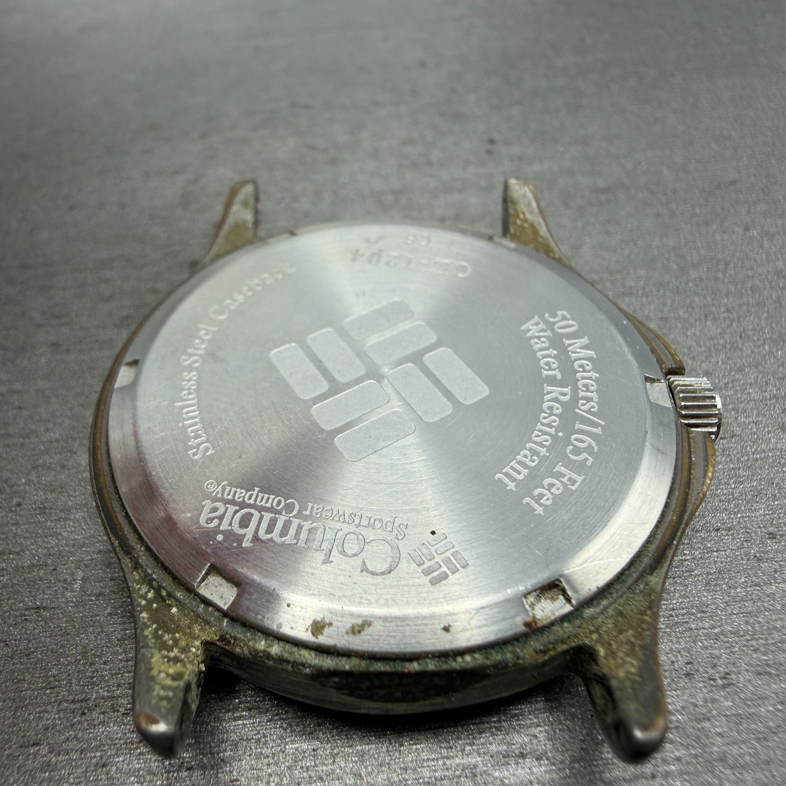Columbia Watch Men 38mm Gray Dial Silver Tone Date Round CL-1204 New Battery