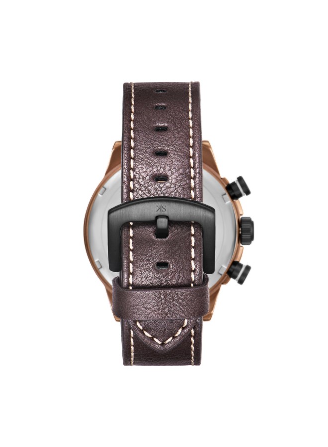 Kenneth Scott Men’s Chronograph Watch | Black Dial, 45mm, 30 m (3 ATM)