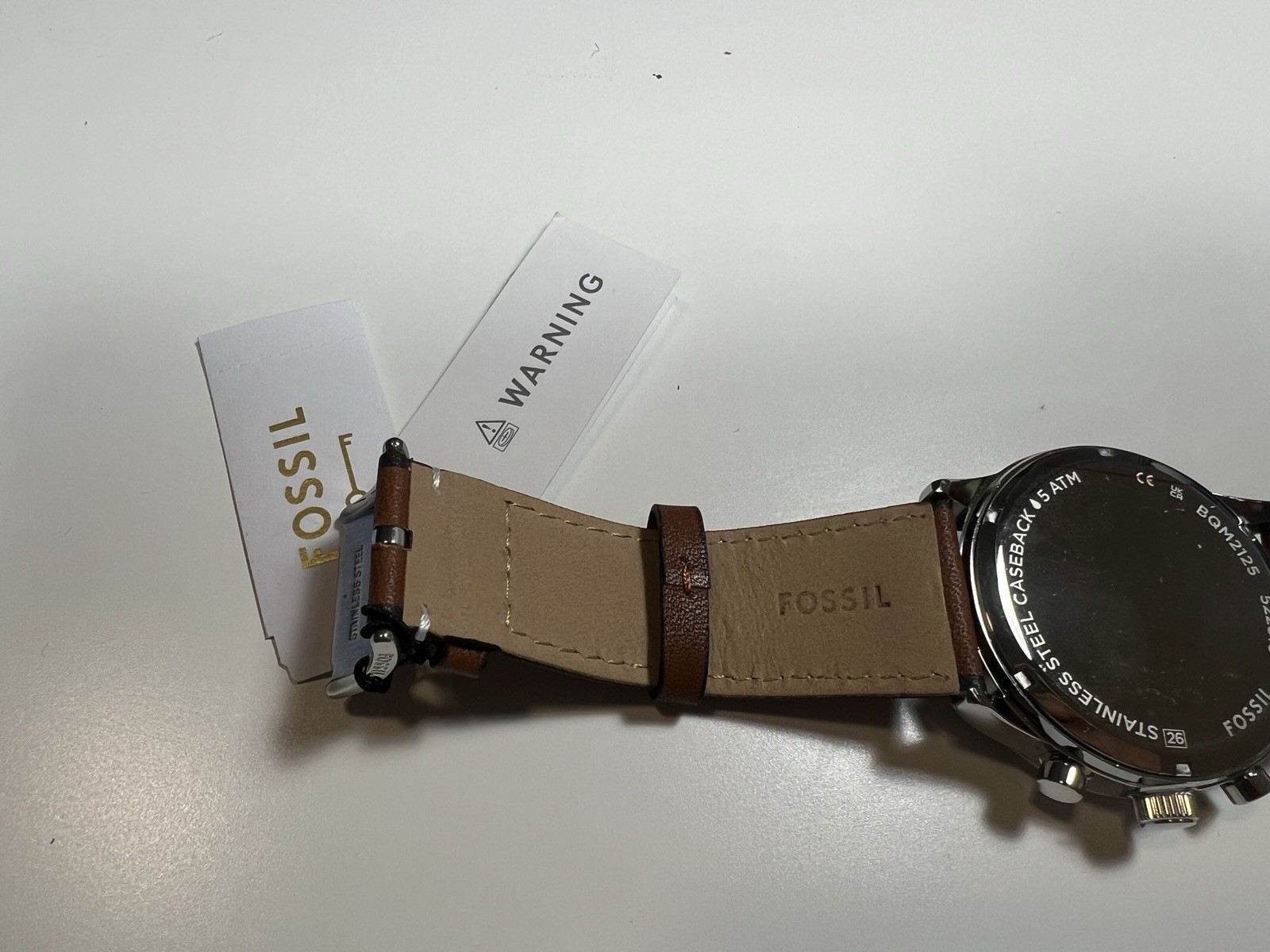 Fossil Flynn Silver Brown Leather Chronograph BQ2125 Men Watch