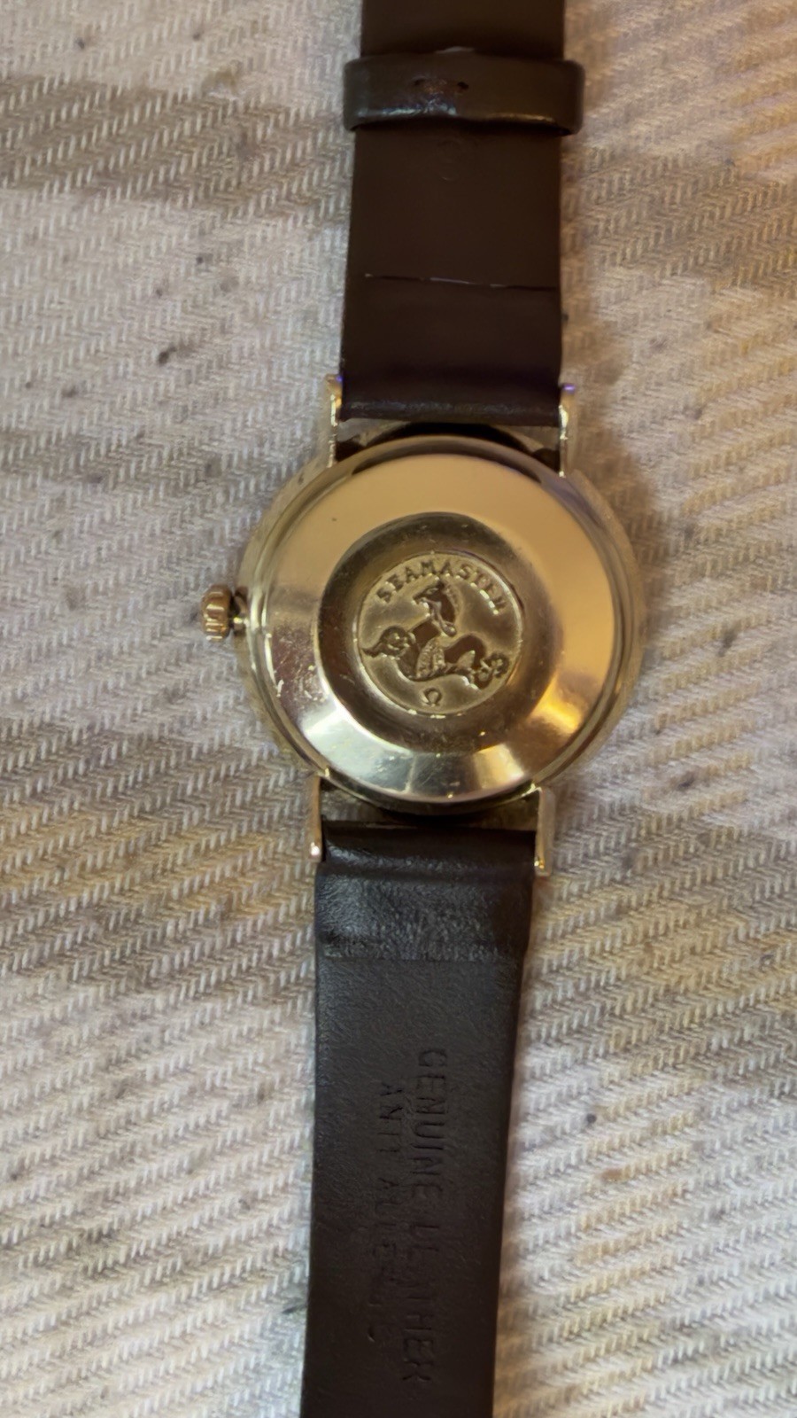 OMEGA Seamaster De Ville Automatic Gold Filled Silver Dial 34mm Black Leather