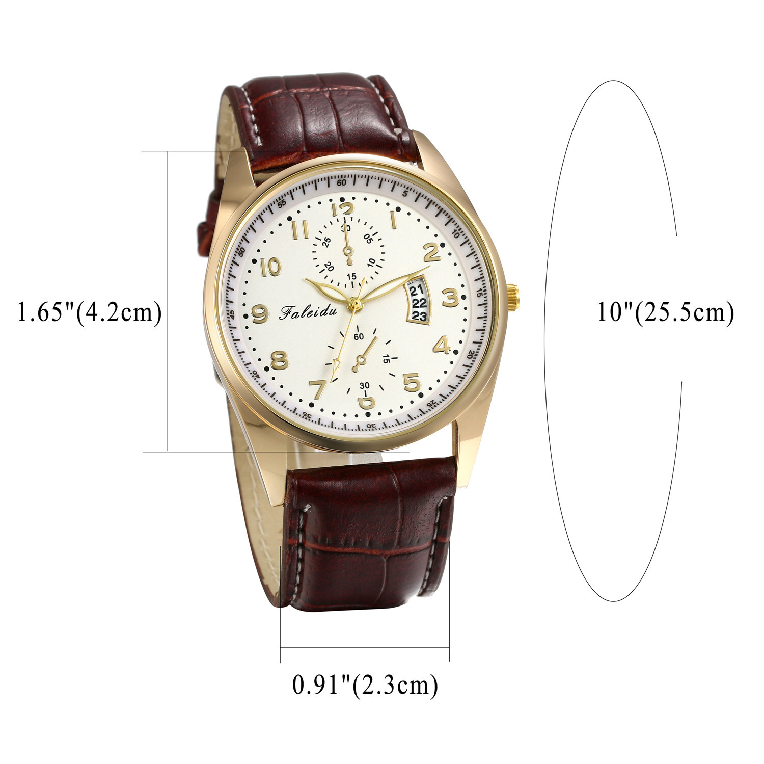 Men’s Simple Casual Dress Wristwatch Leather Band Analog Quartz Date Watch Gift
