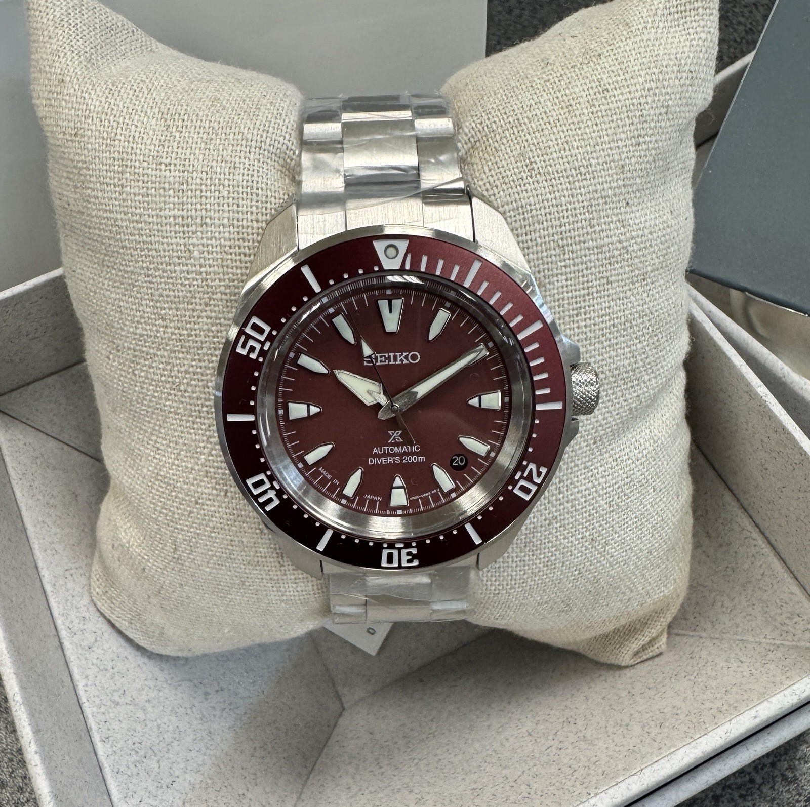 Seiko Prospex Sea Samurai Diver Red Dial Stainless Steel Watch SRPL11 Japan
