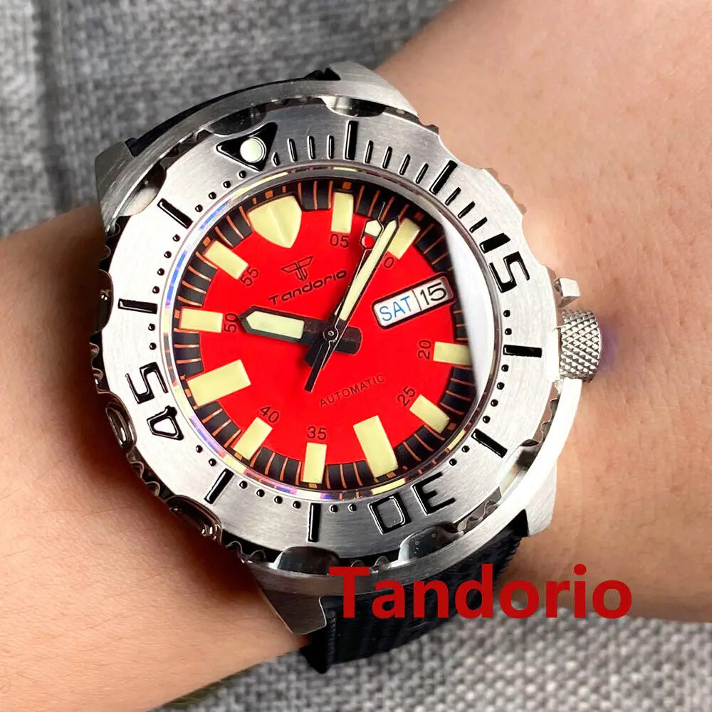 42mm Tandorio Monster NH36A Automatic Diving Men’s Watches Sapphire Glass 20ATM