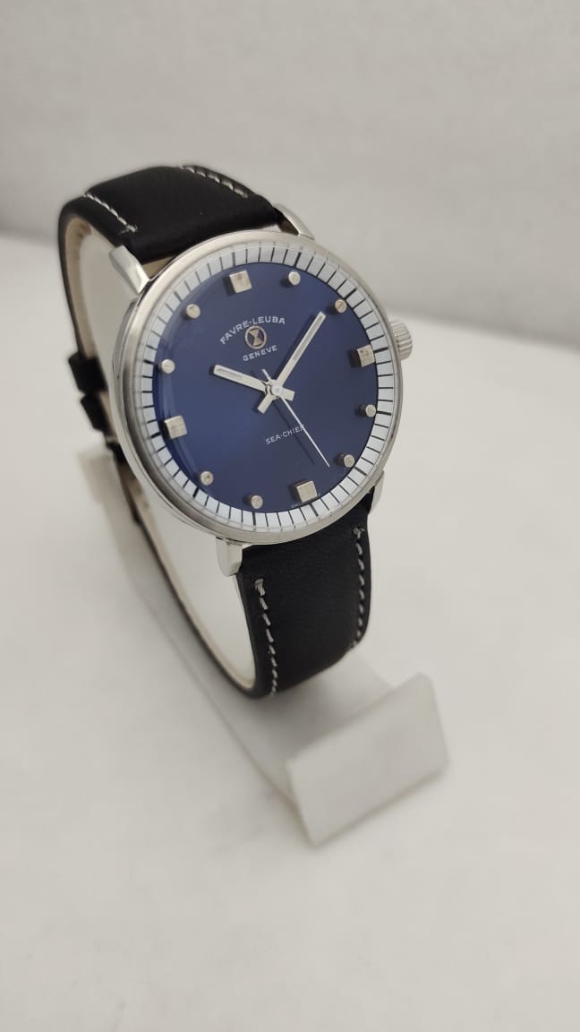 Favre Leuba Geneva Sea-chief Date-winding Men’ Watch Swiss Made Blue Dial 92001