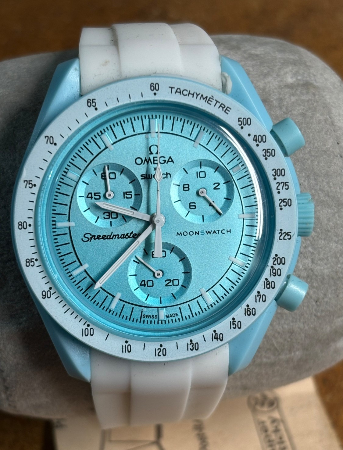 USA Seller OMEGA X MoonSwatch SWATCH Mission to Uranus BLUE WHITE Watch 4j Swiss