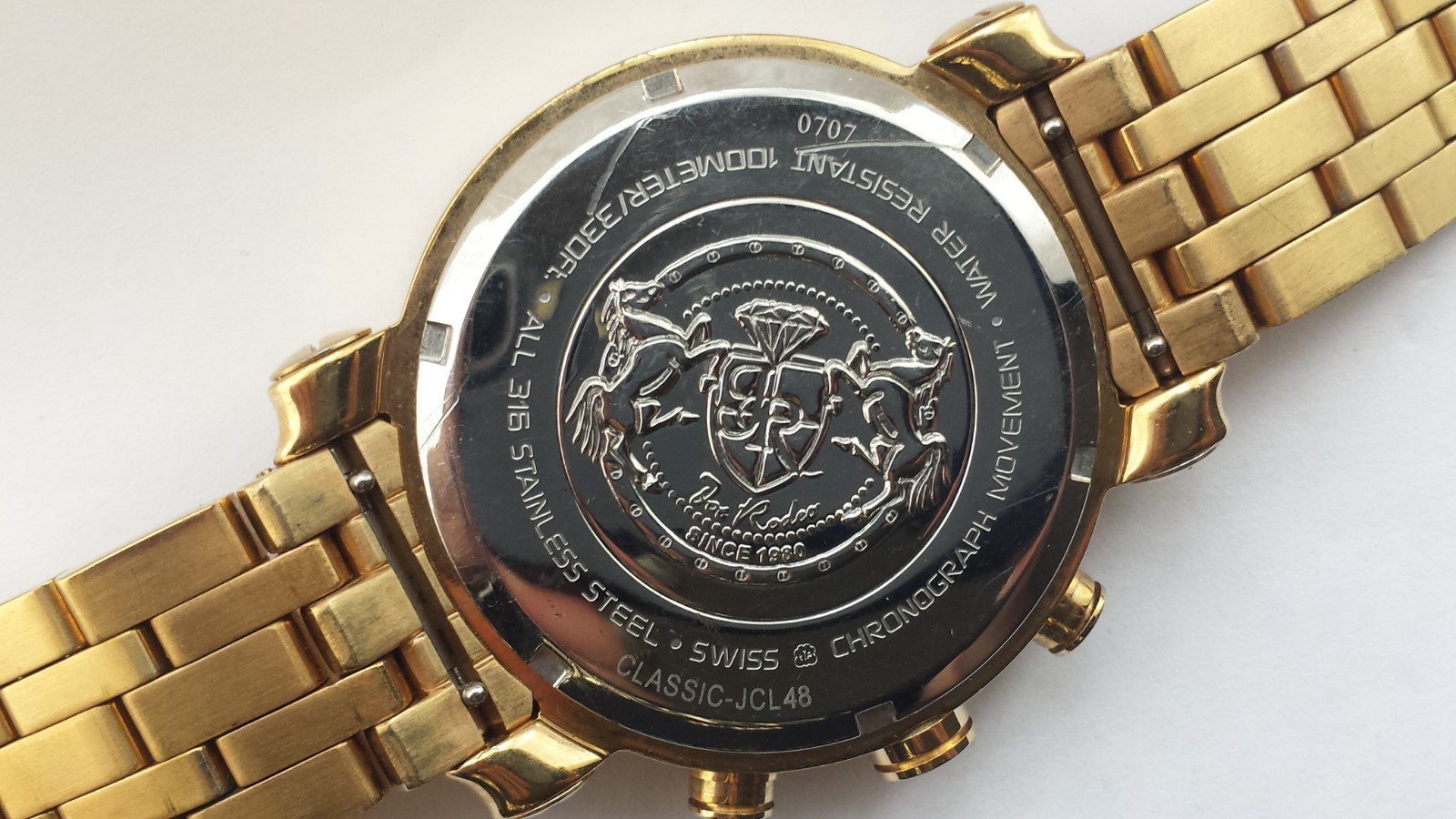 MENS JOJO RODEO 1.75 ct Diamond JCL48 Classic World Map Gold Tone Gents Watch