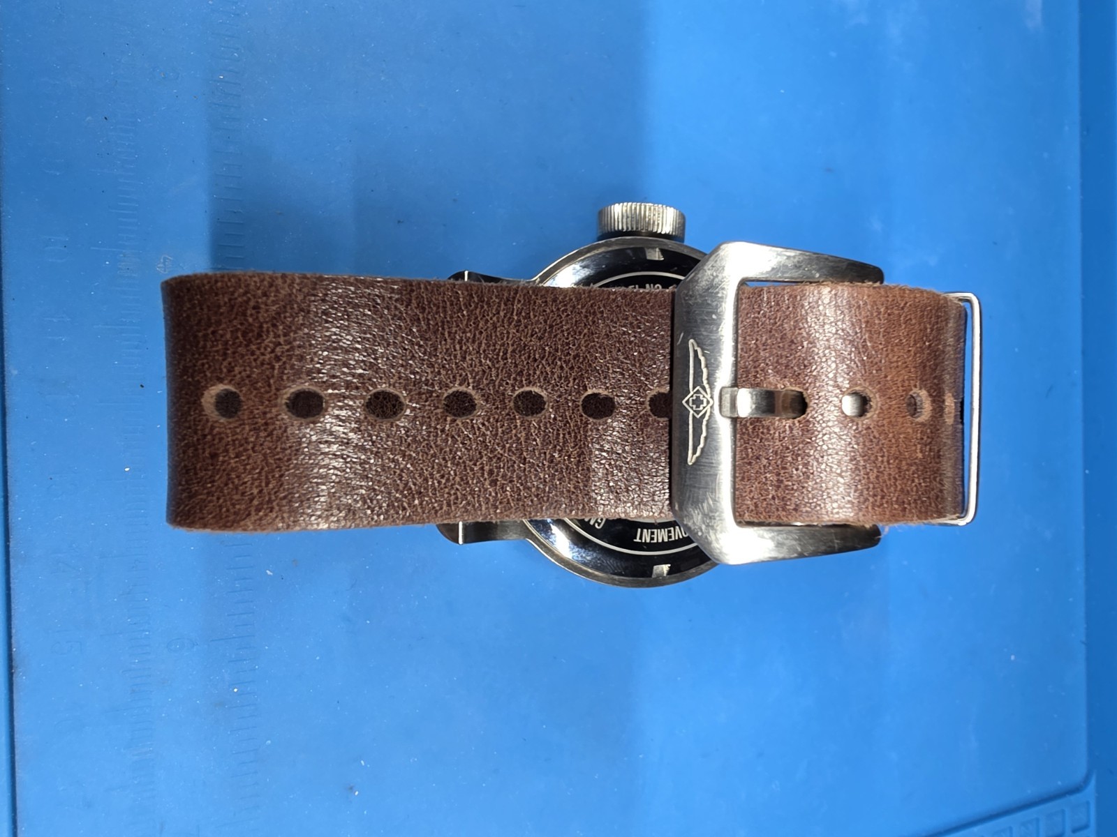 Invicta Aviator GMT Quartz Watch 52mm SS Leather Strap 18886 Pre-owned