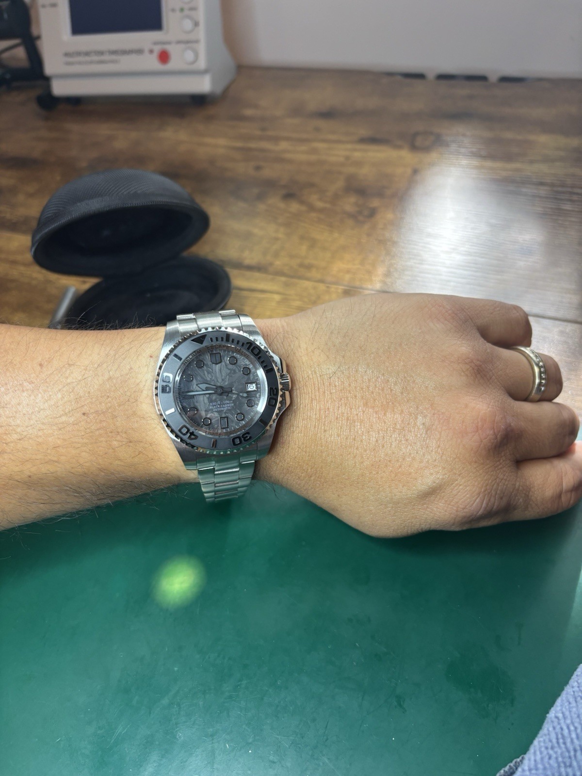 Custom Built NH35 Automatic Diver Watch 43mm Deepsea-Inspired Black Carbon