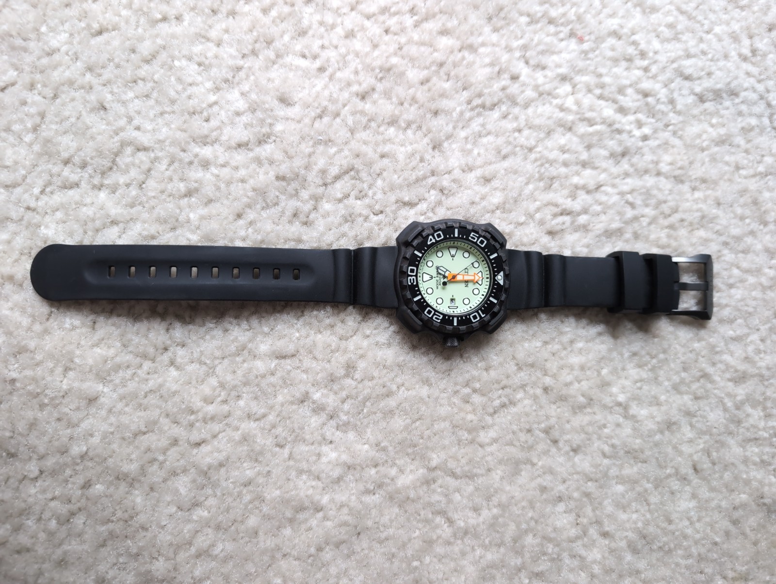 NEW CITIZEN ECO DRIVE PROMASTER DIVER SUPER TITANIUM GREEN DIAL WATCH BN0227-17X