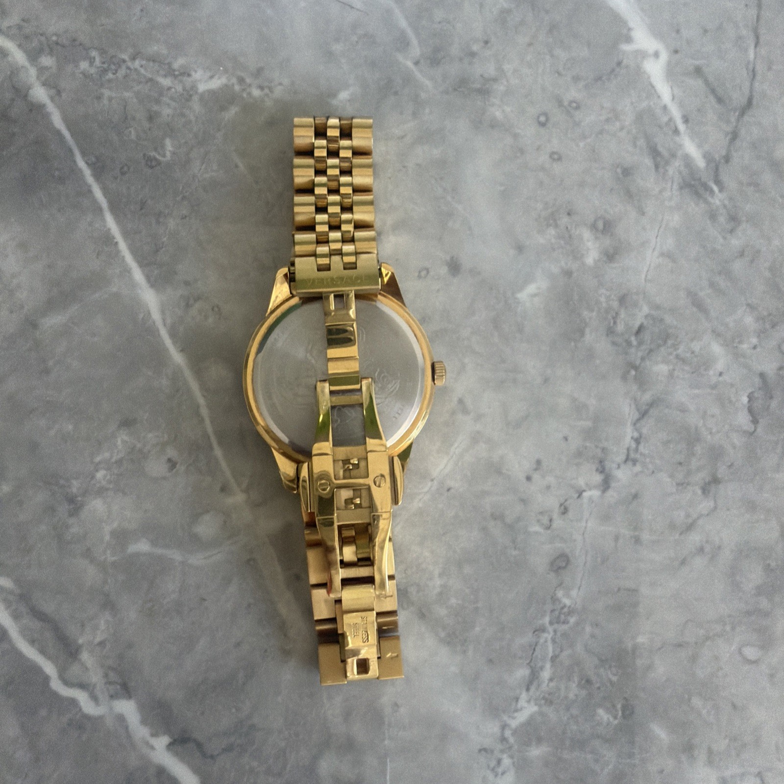 Versace VEVC01121 Greca Signature Lady black gold Steel Women’s Watch NEW