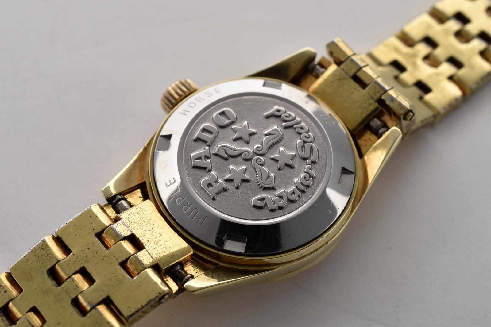 RADO Purple Horse Vintage Automatic Date Women’s Watch 22mm Gold White [Exc+5]