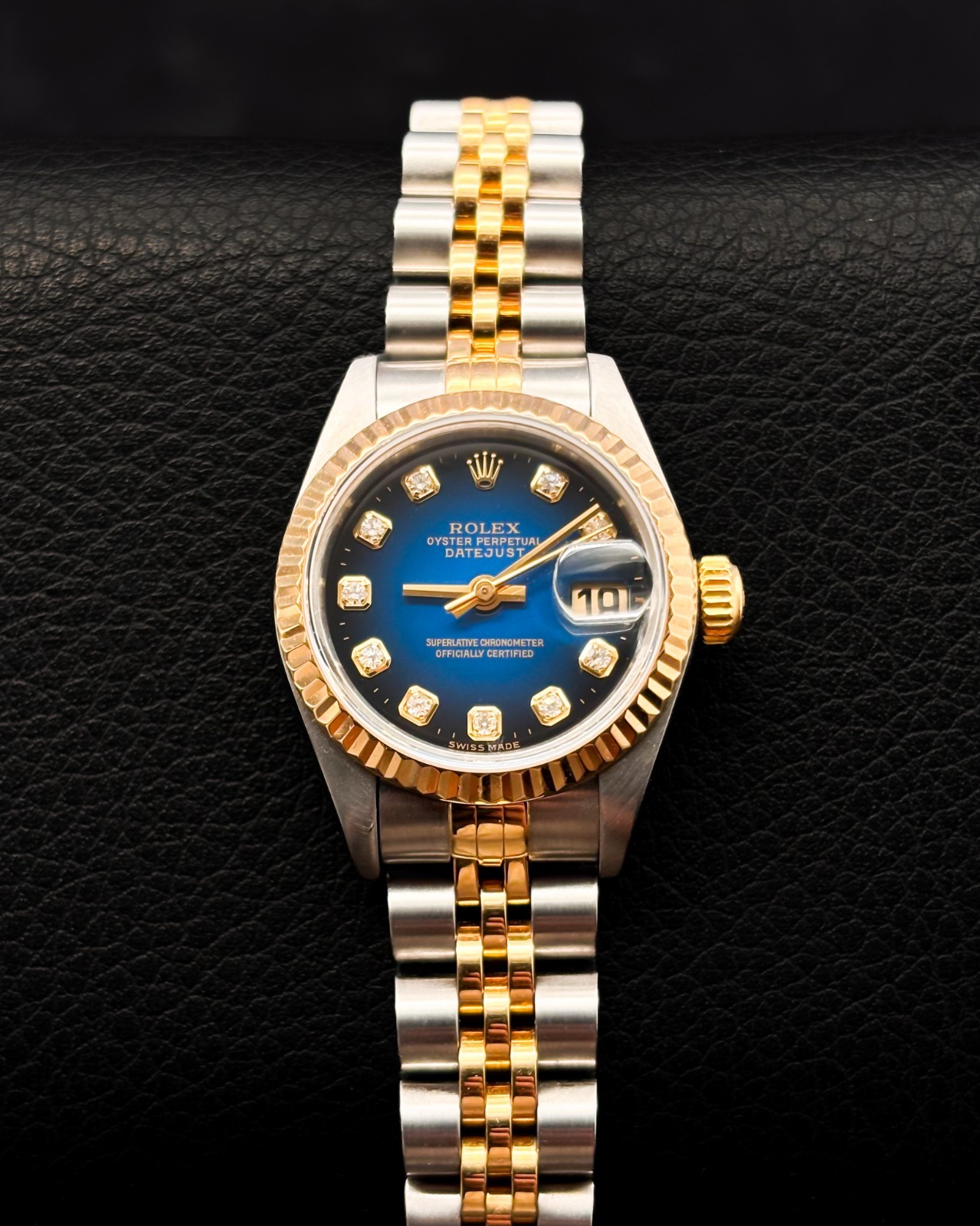 Rolex Lady Datejust Blue Diamond Dial Yellow Gold Jubilee Bracelet 69173 | 1995