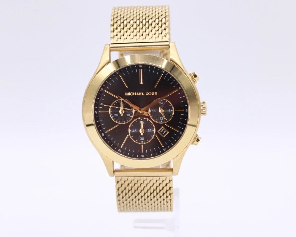MICHAEL KORS 44MM MK9057 Slim Runway Black Dial Gold-Tone Men’s Watch