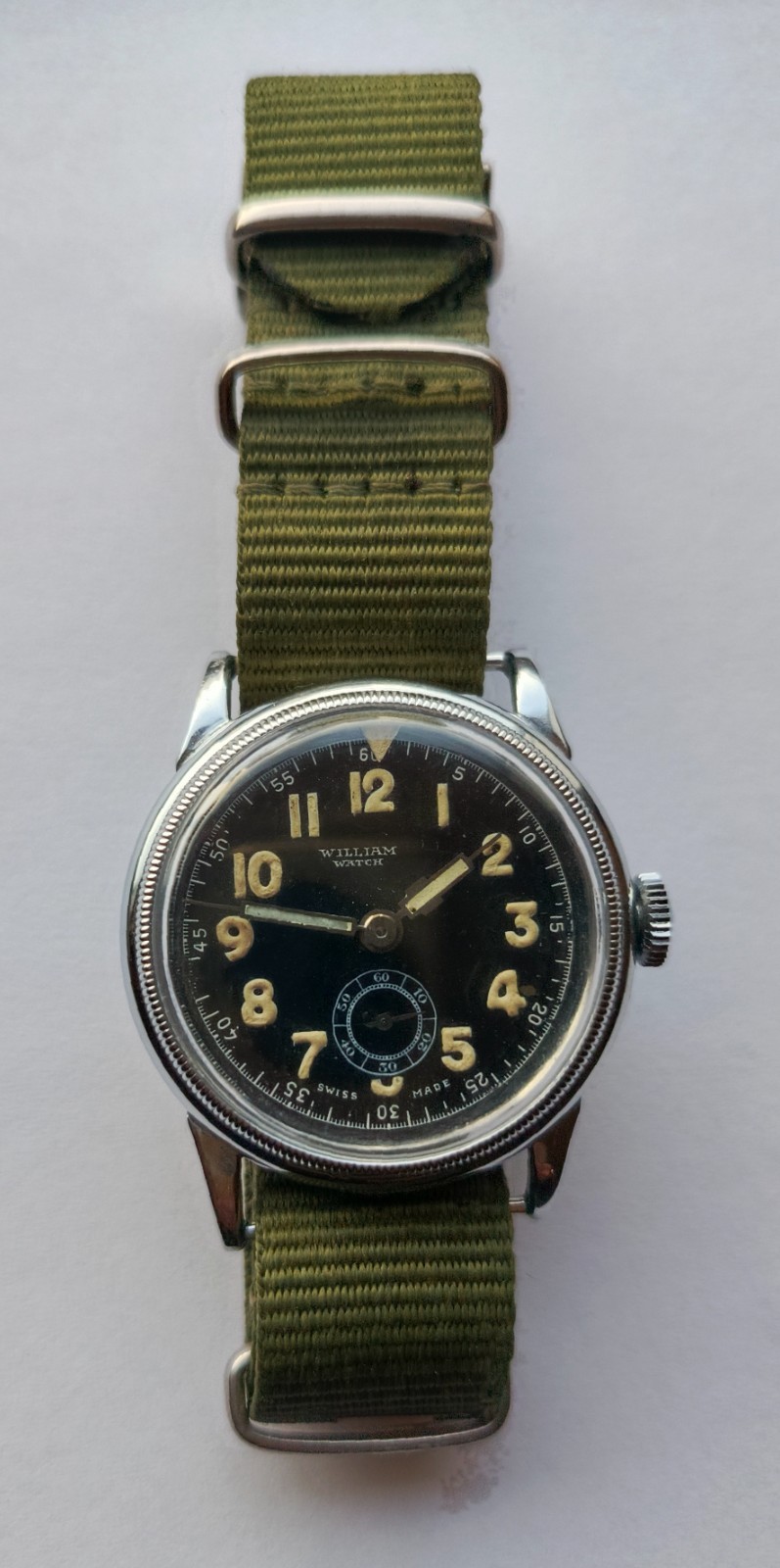 Large 39 mm pilot’s watch William WW2 WK2 Military German Air Force German Army